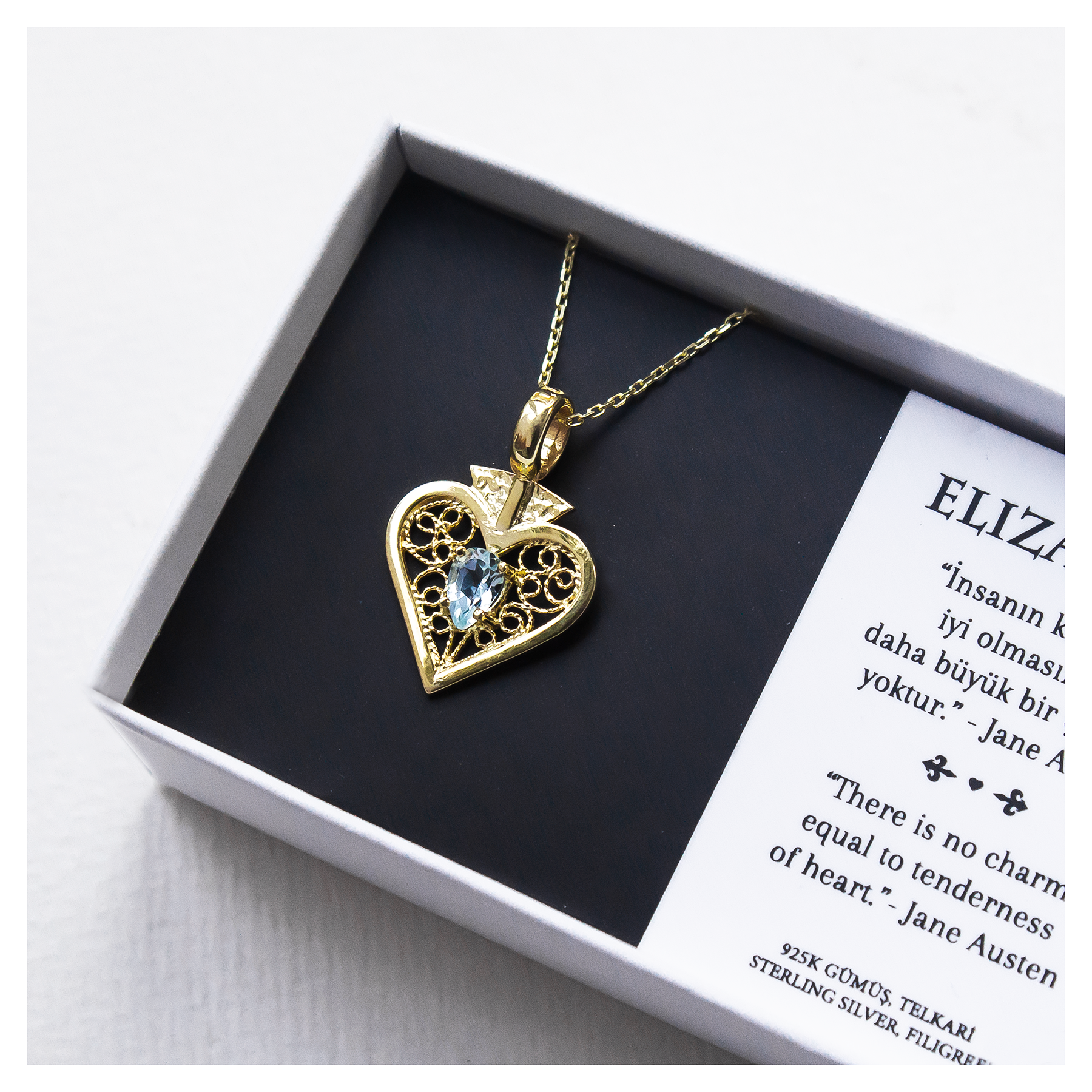 ELIZABETH NECKLACE - BLUE TOPAZ STONE