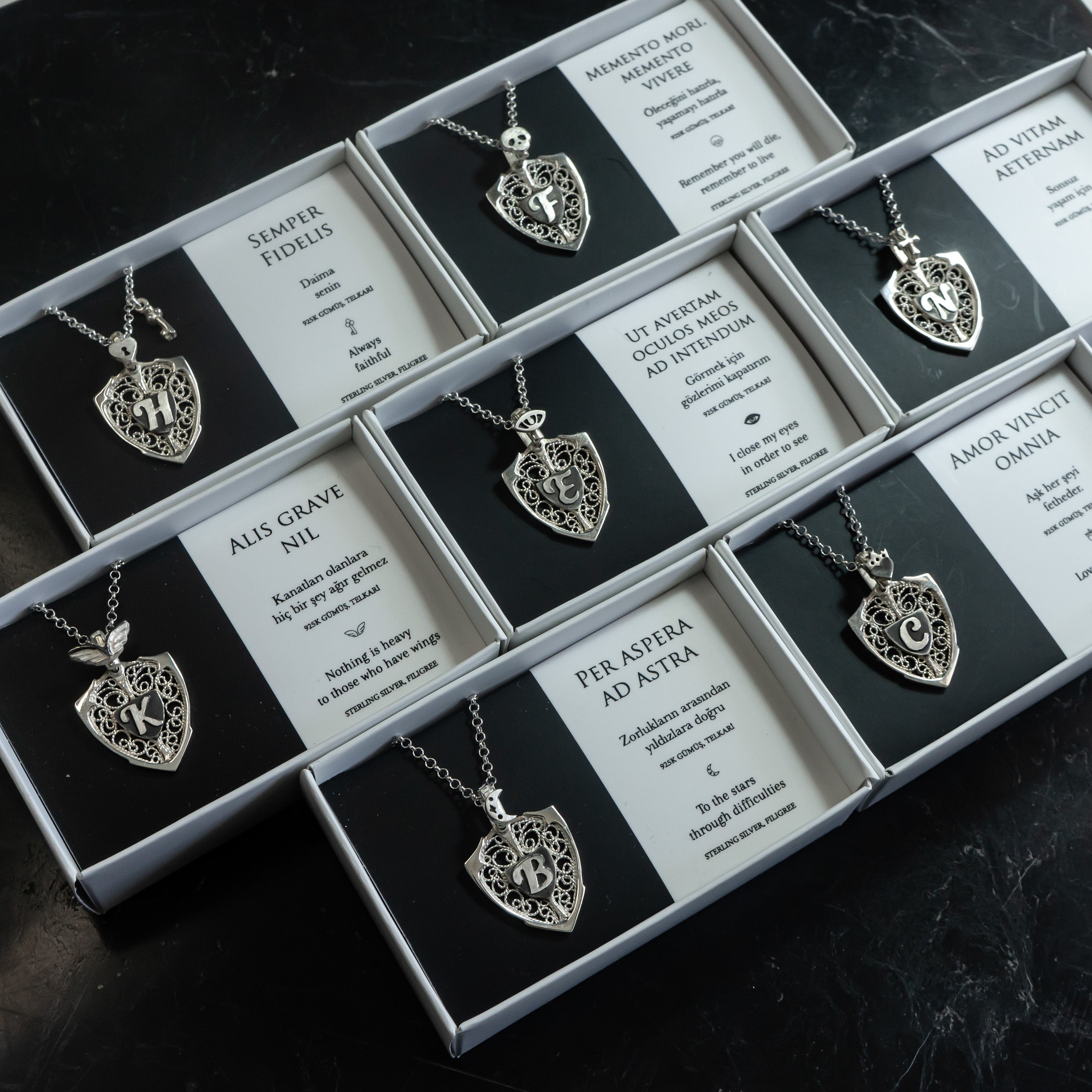 ANKH & SHIELD NECKLACE - PERSONALIZED WITH LETTER
