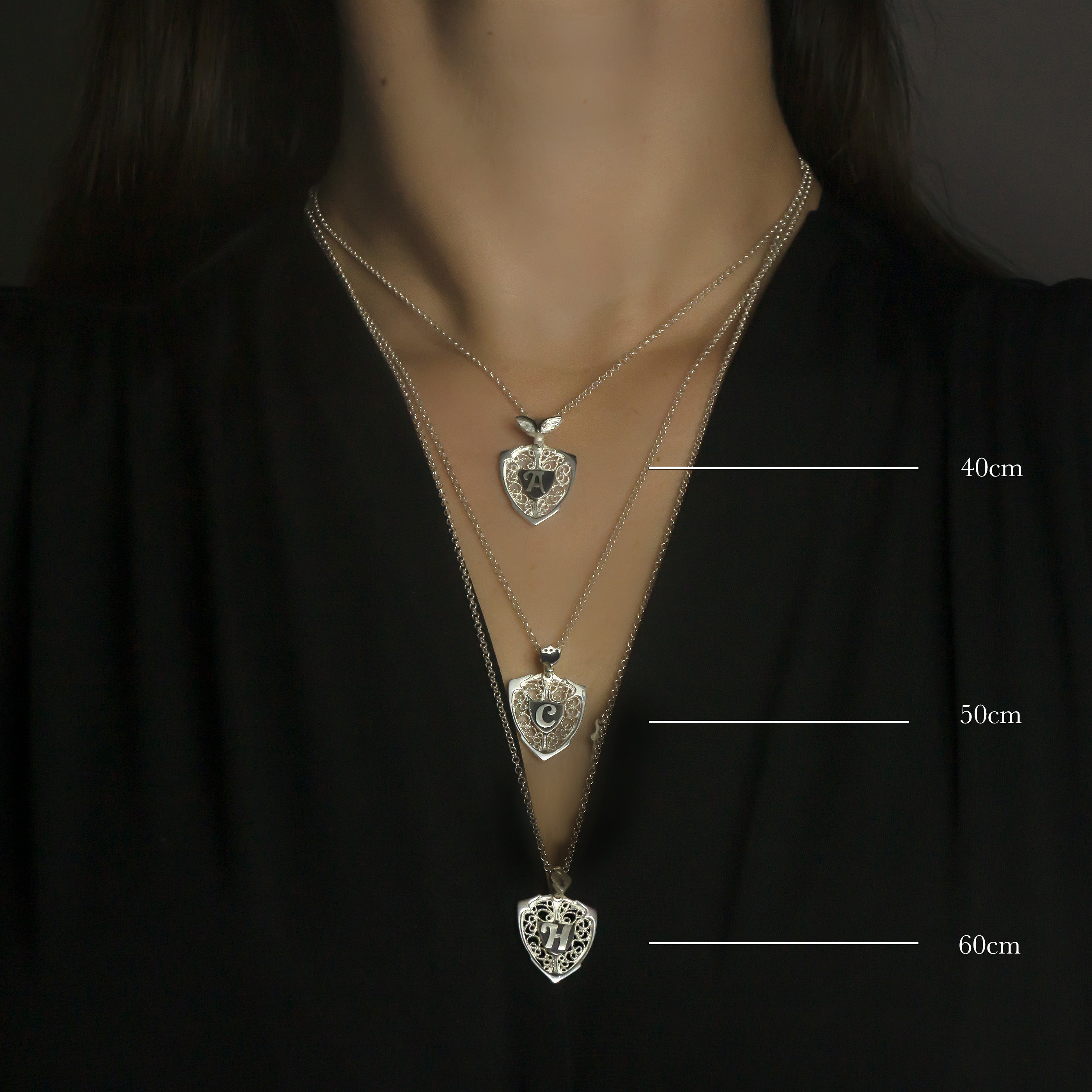 AMETHYST & SHIELD NECKLACE - PERSONALIZED WITH LETTERS