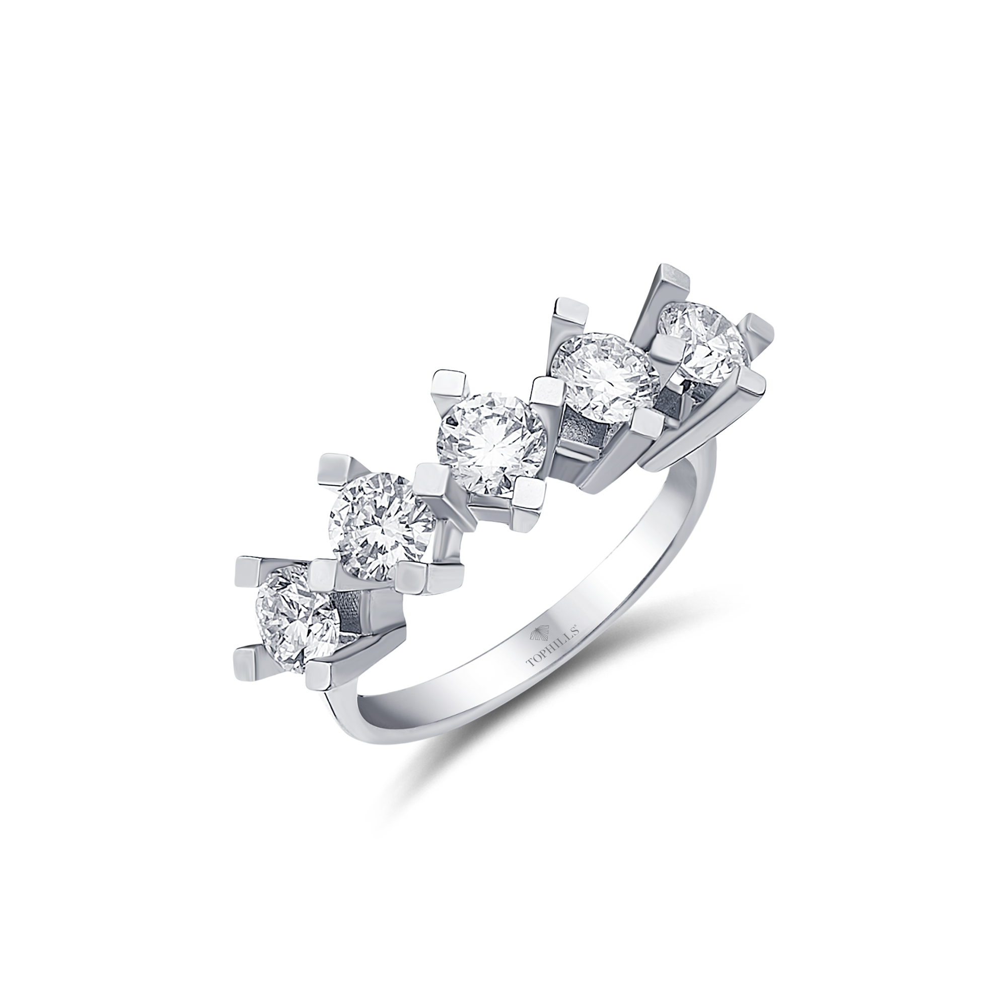 2.10 Carat Diamond Five Stone Ring