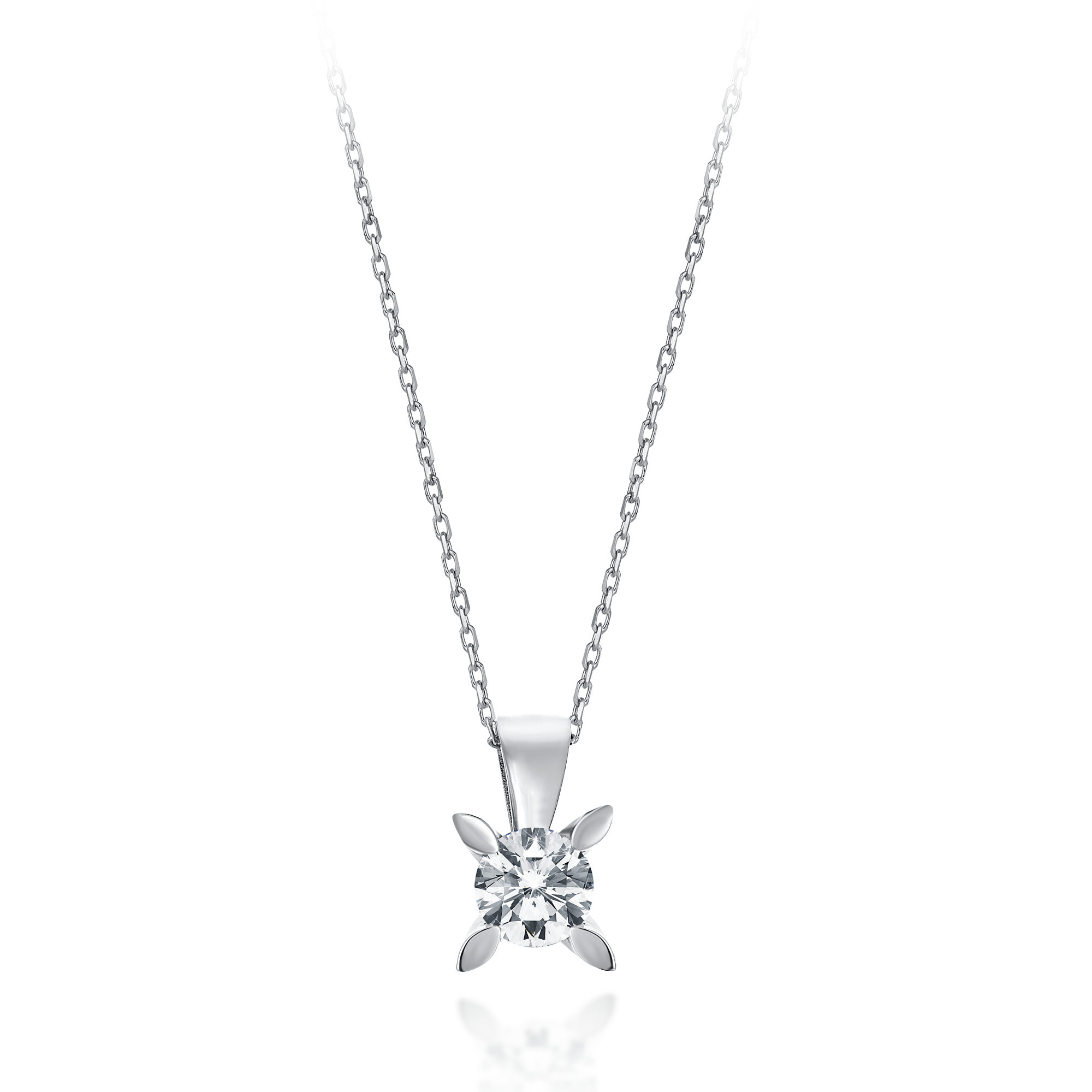 Almond Nail 0.70 Carat Diamond Solitaire Necklace