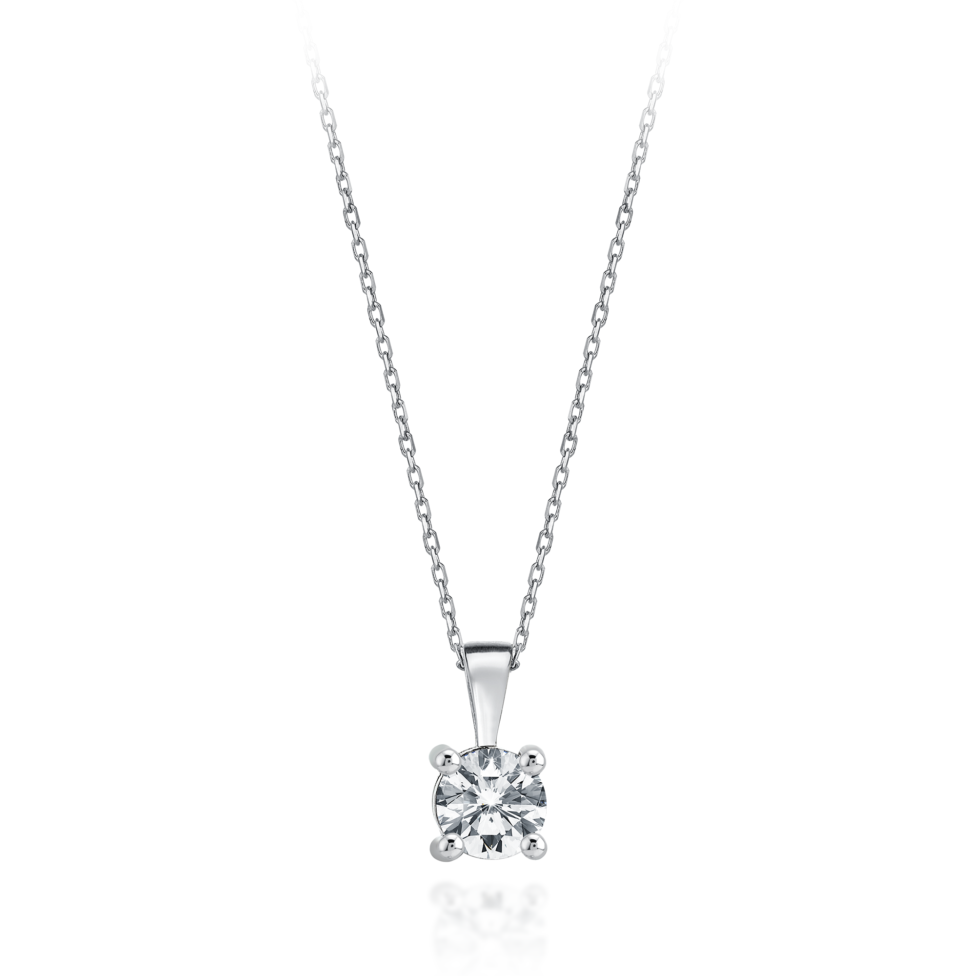 Wire Claw 0.66 Carat Diamond Solitaire Necklace