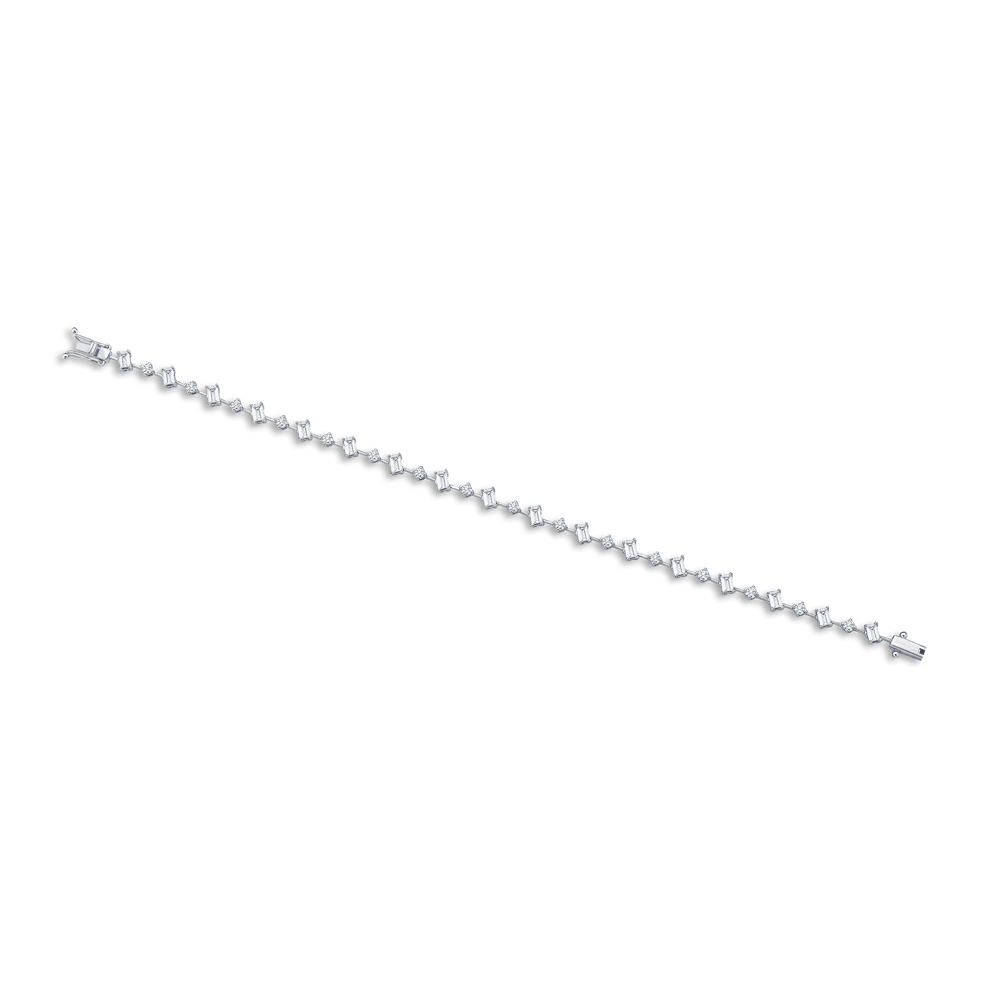 3.50 Carat Baguette Diamond Waterway Bracelet