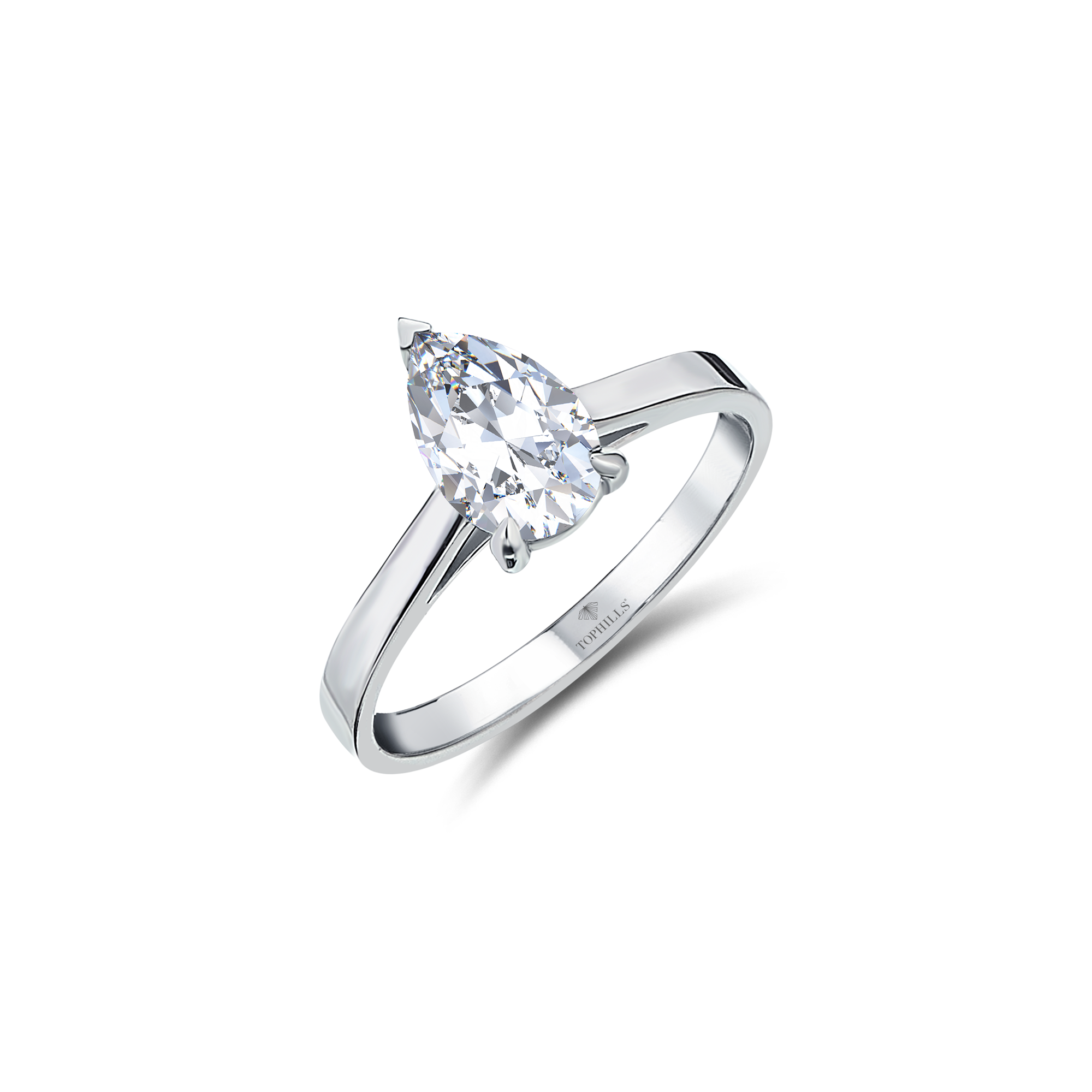 1.01 Carat Pear Cut Diamond Solitaire Ring