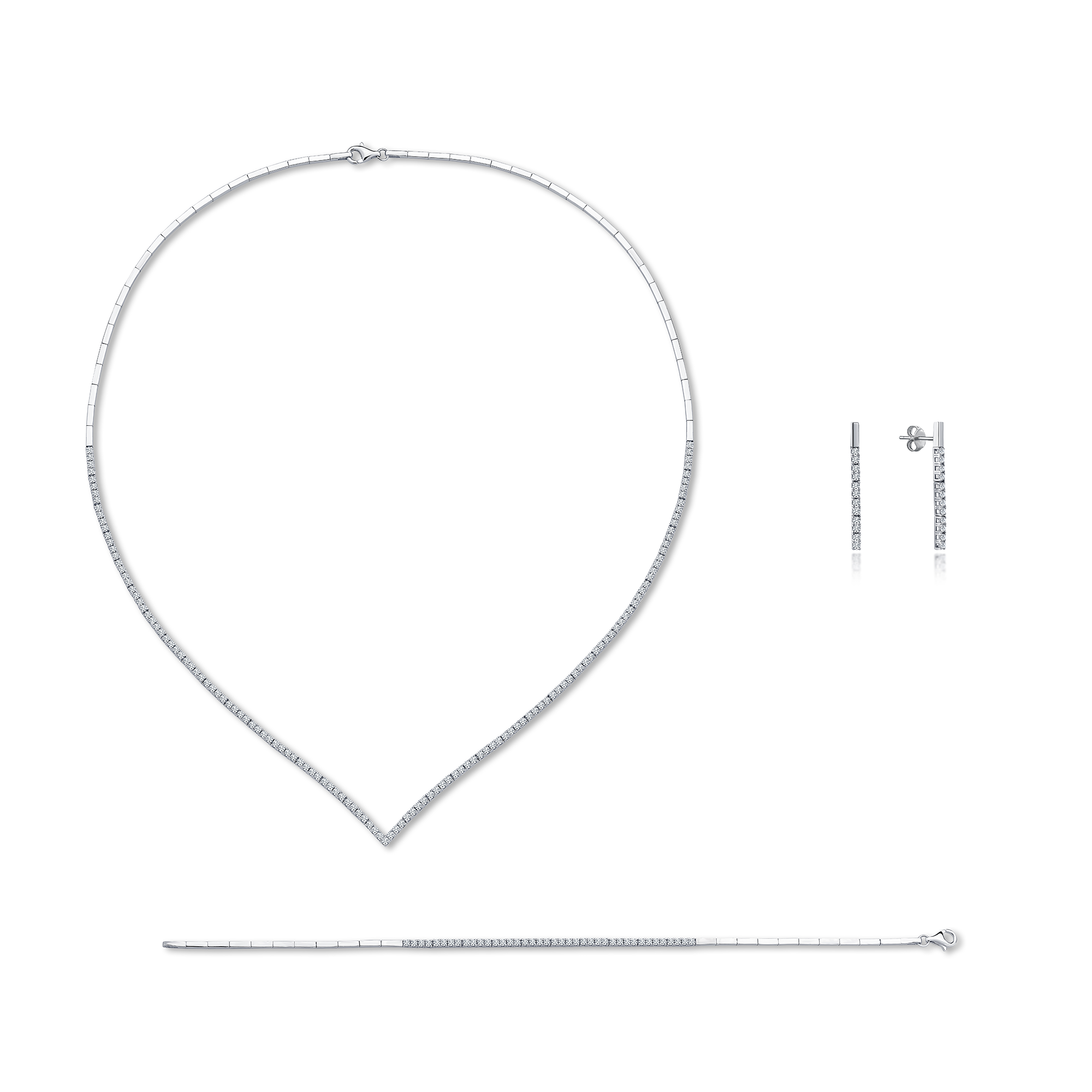 3.50 Carat Diamond Waterway Necklace Set