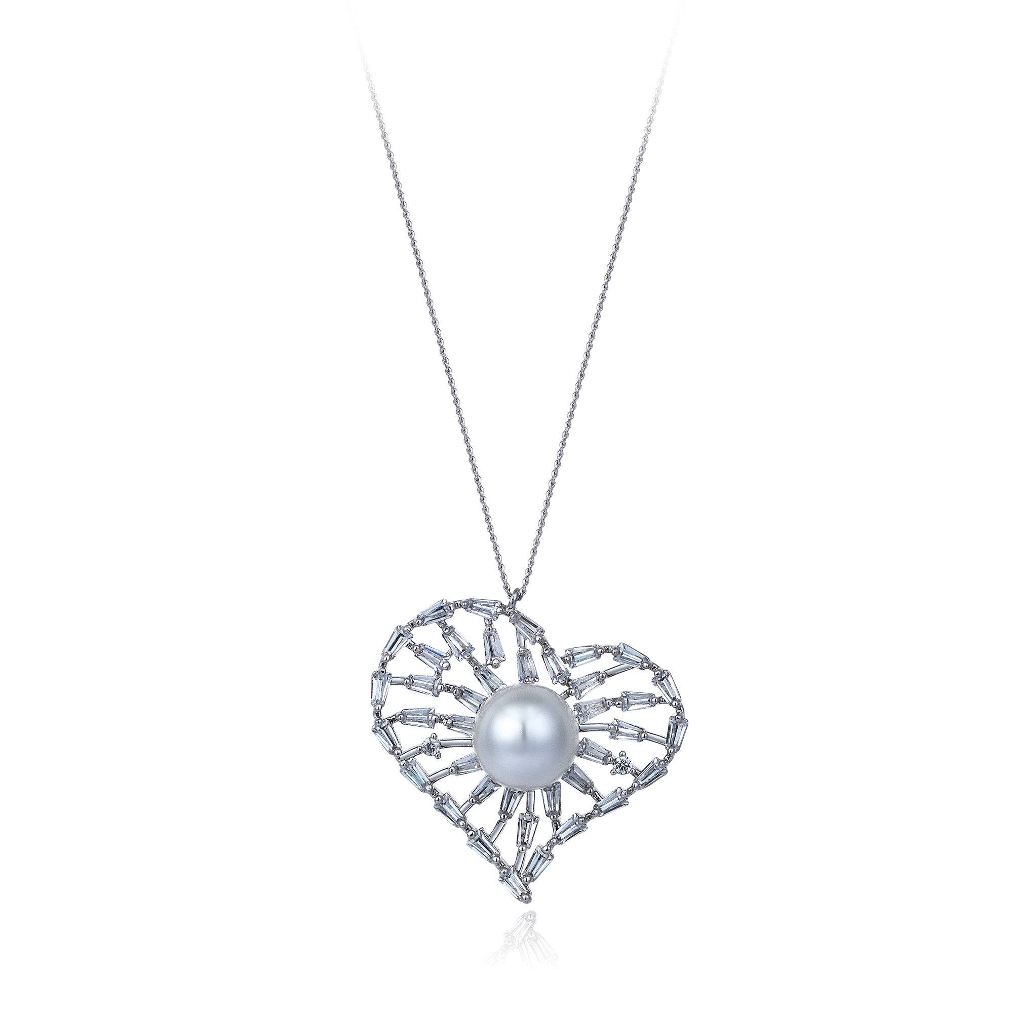 Center of Love Design Diamond Hybrid Gold Necklace SUPER OFFER PRICE