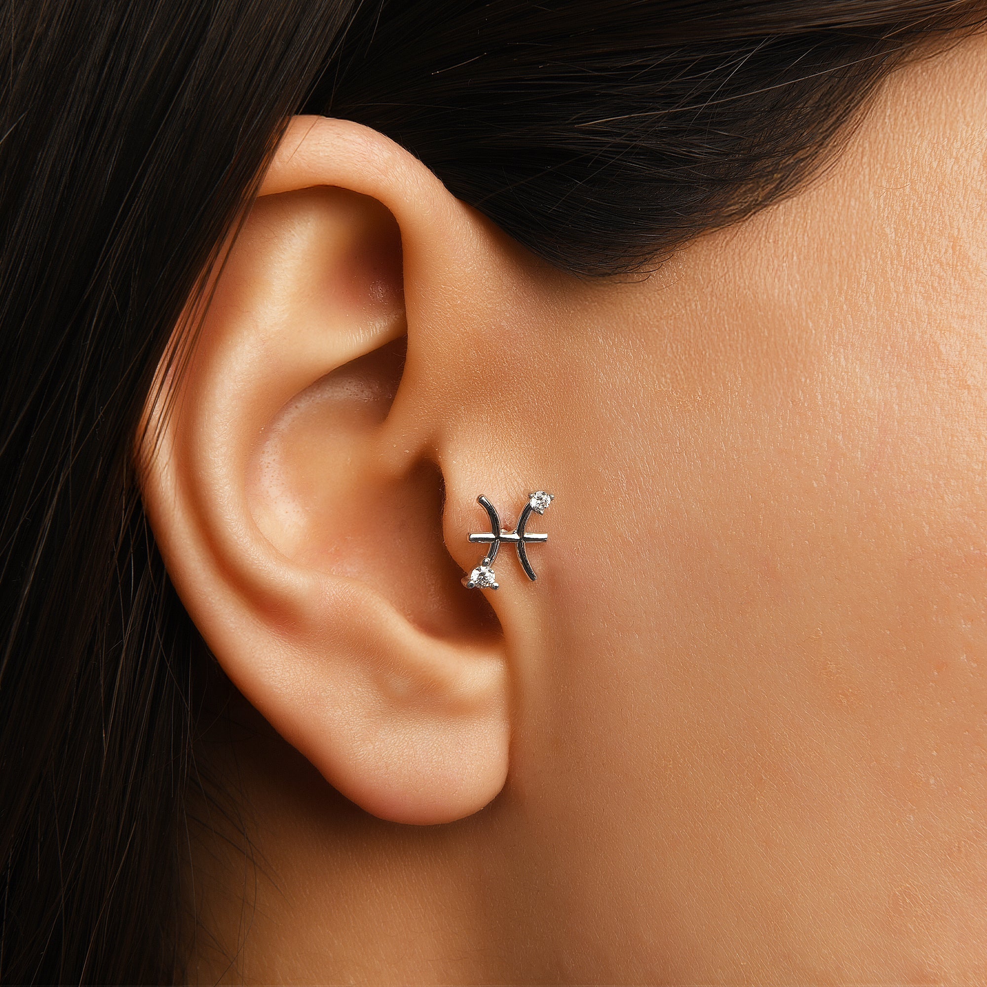 Pisces Pisces Stone Gold Piercing