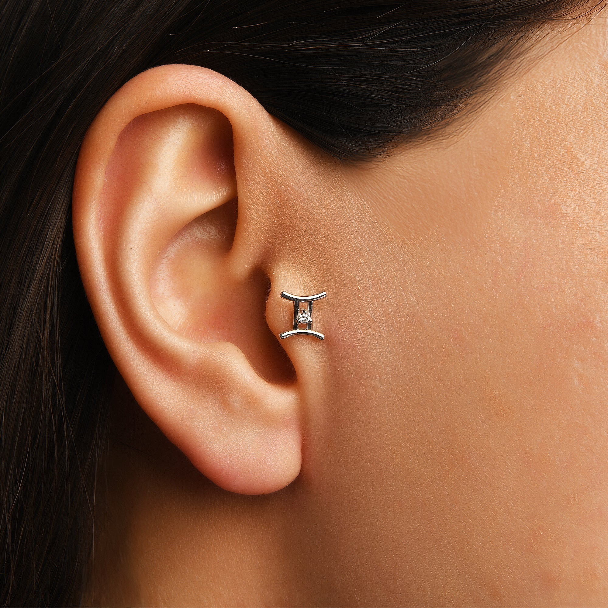 Gemini Gemini Zodiac Sign Stone Gold Piercing