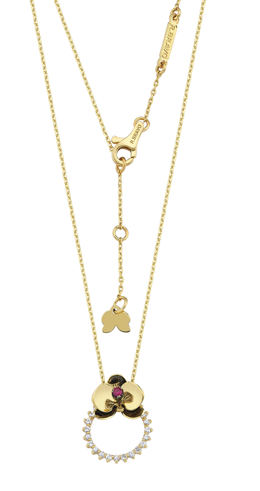 Black Orchid Ruby Stone Necklace