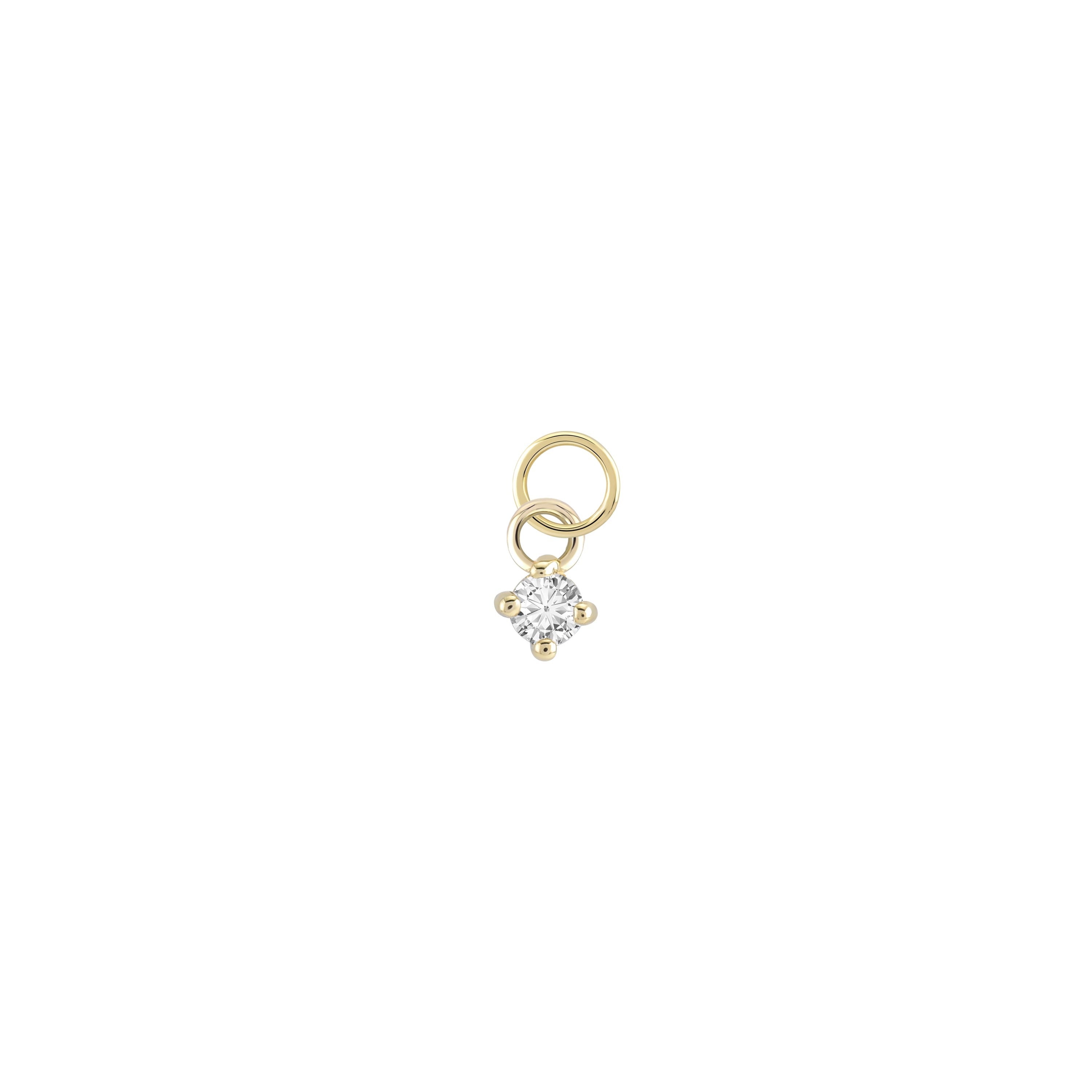 Single Stone Gold Charm