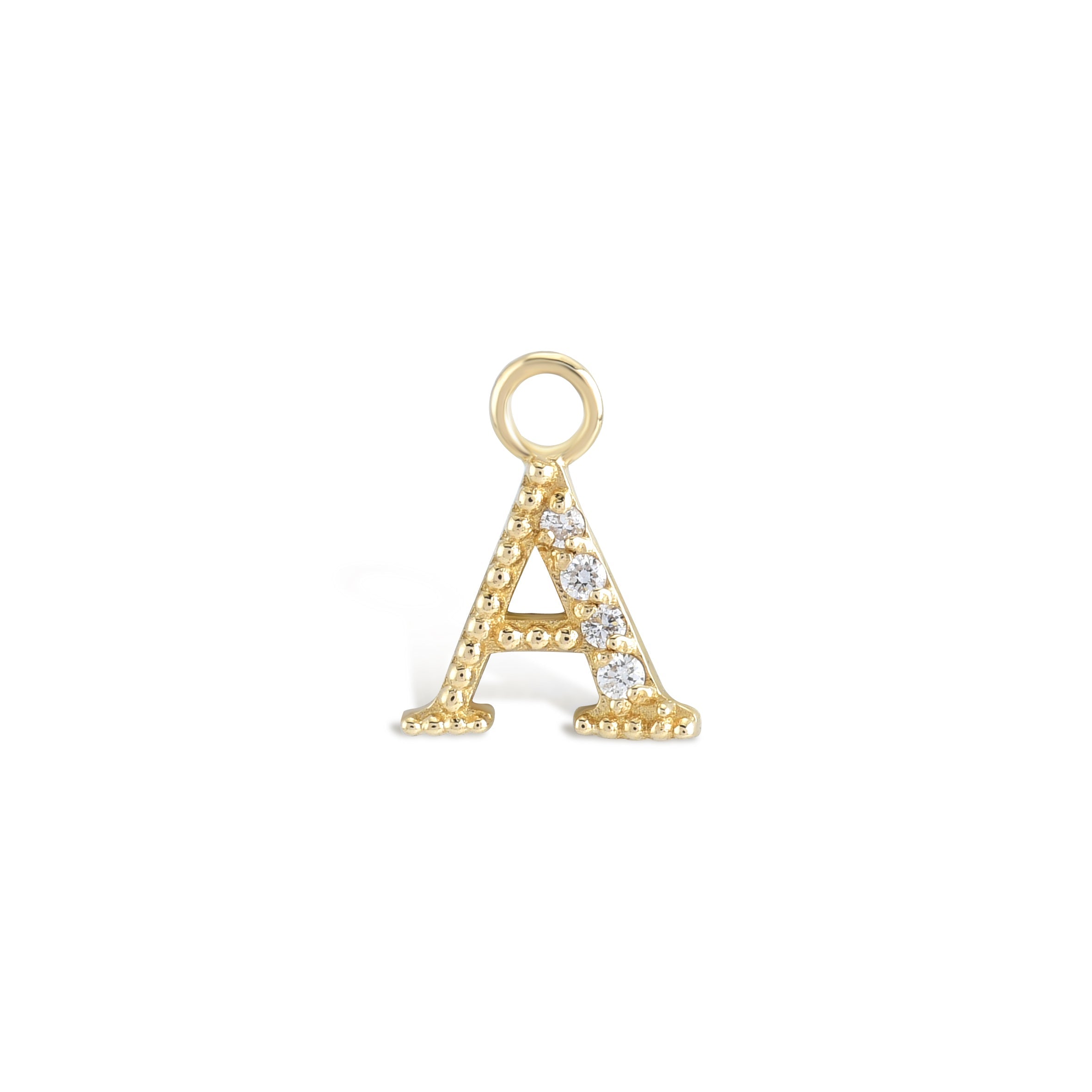Diamond Vintage Letter Piercing Charm