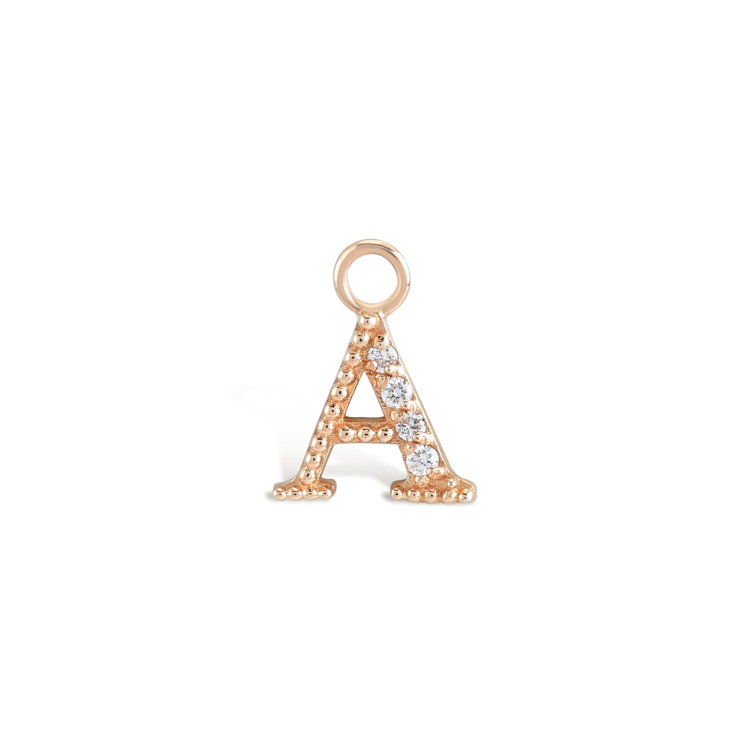 Diamond Vintage Letter Piercing Charm