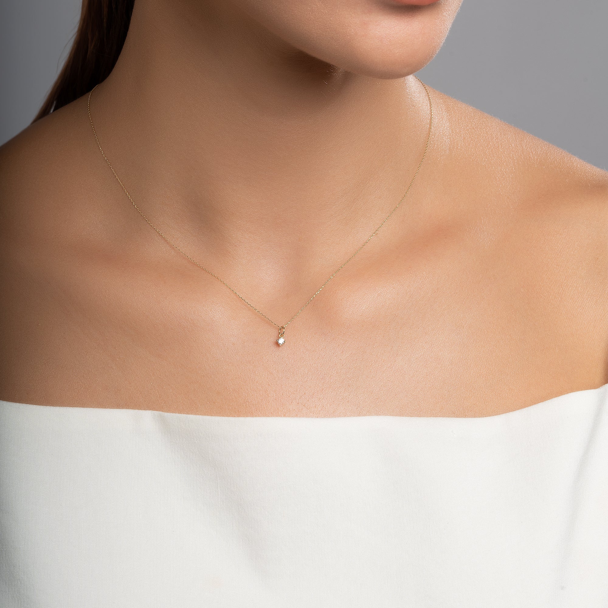 Single Stone Gold Charm