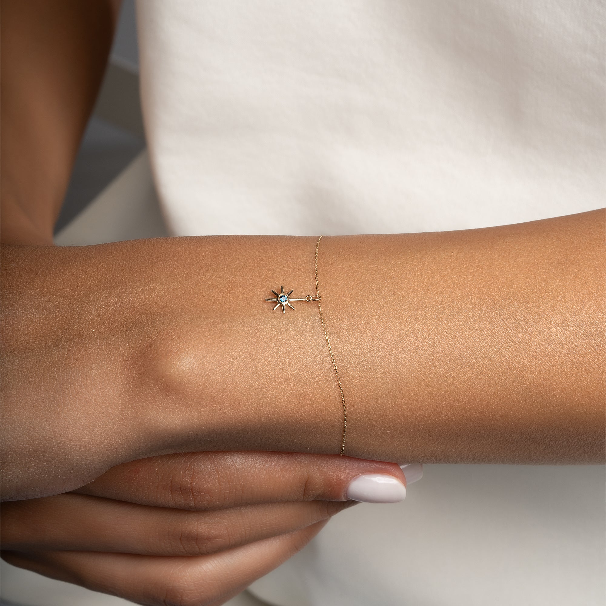 Stone Star Gold Charm