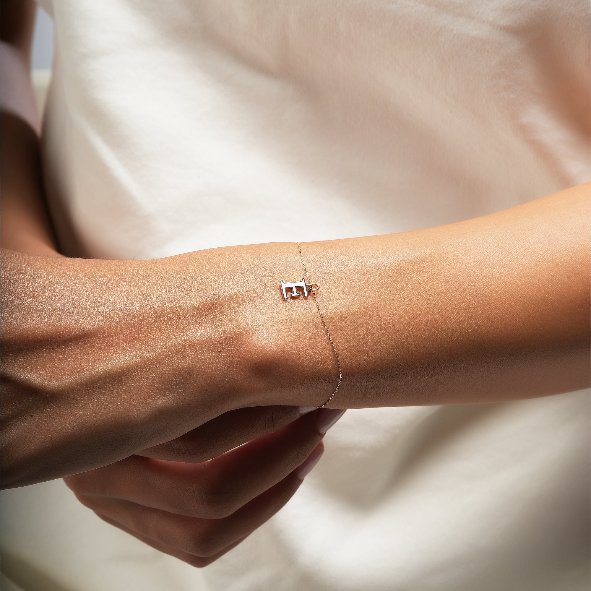 Letter Enamel Gold Charm