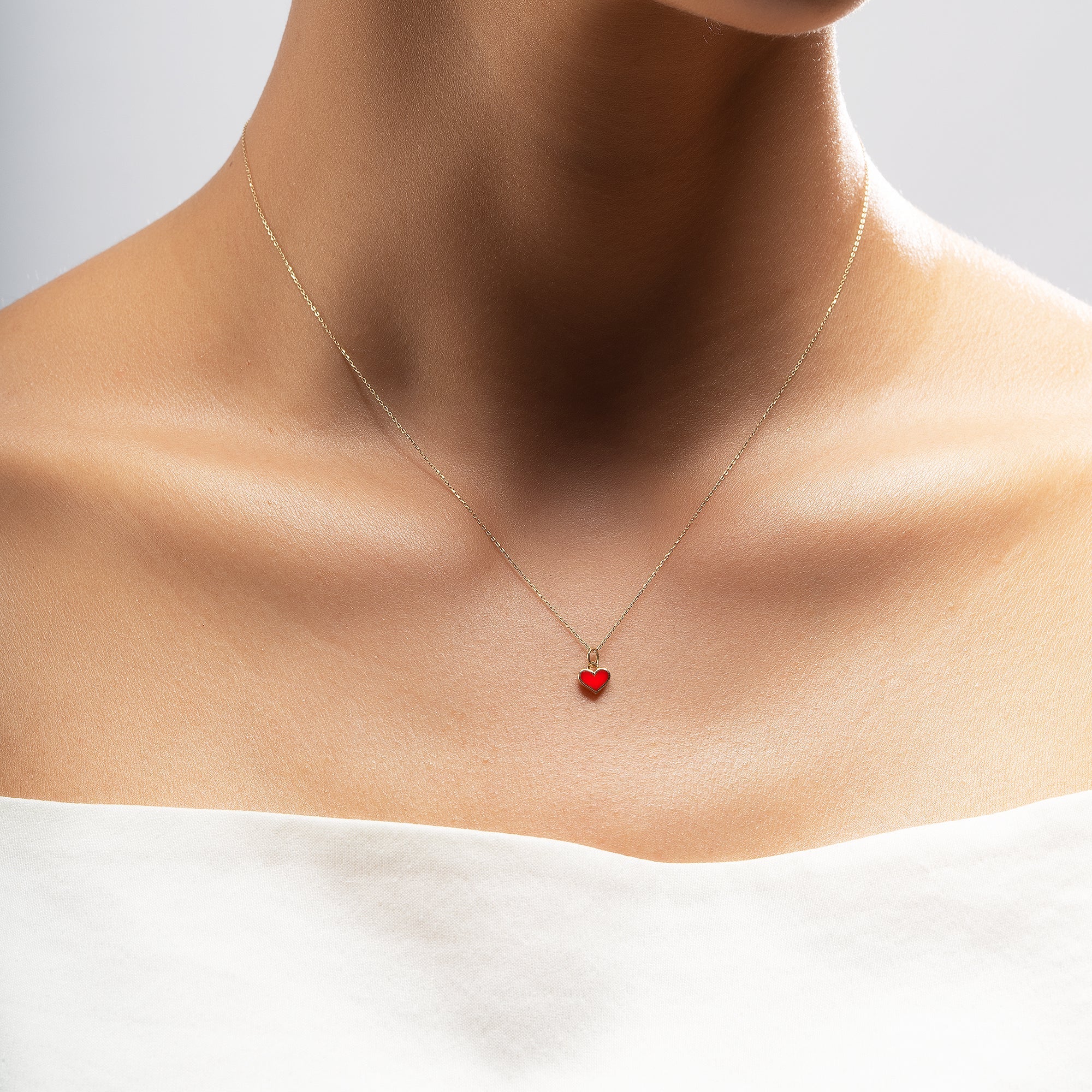 Heart Enamel Gold Charm