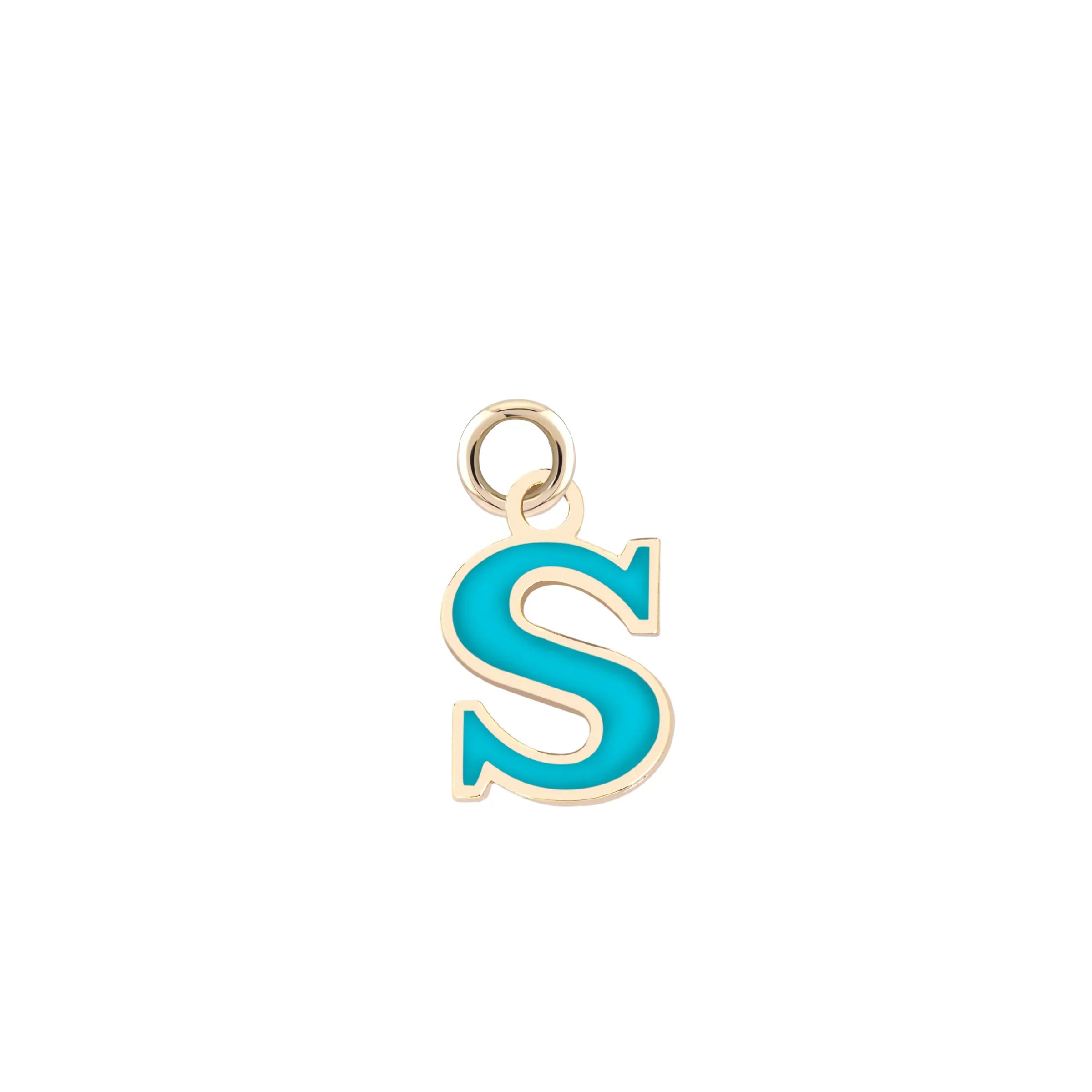 Letter Enamel Gold Charm