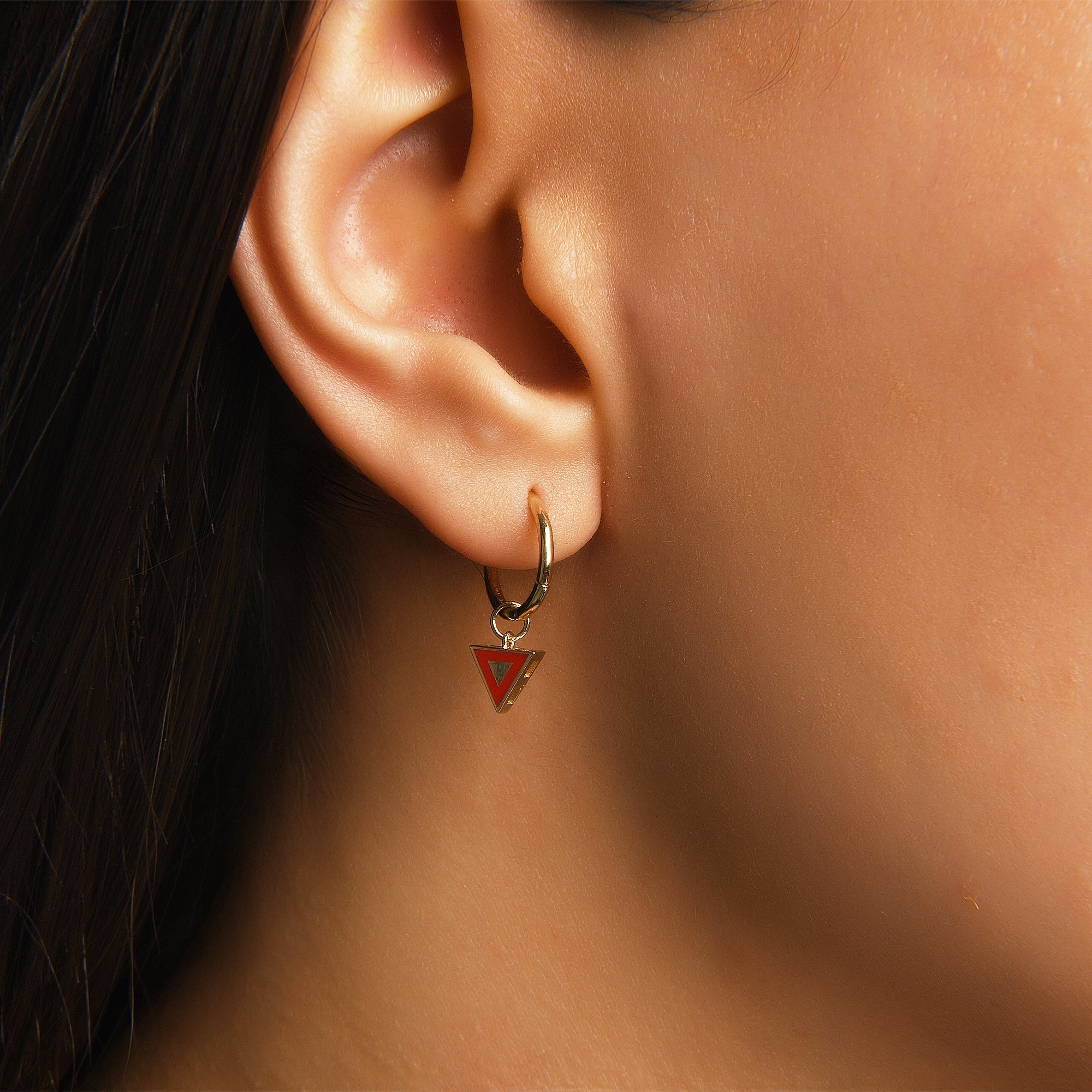 Triangle Enamel Gold Charm