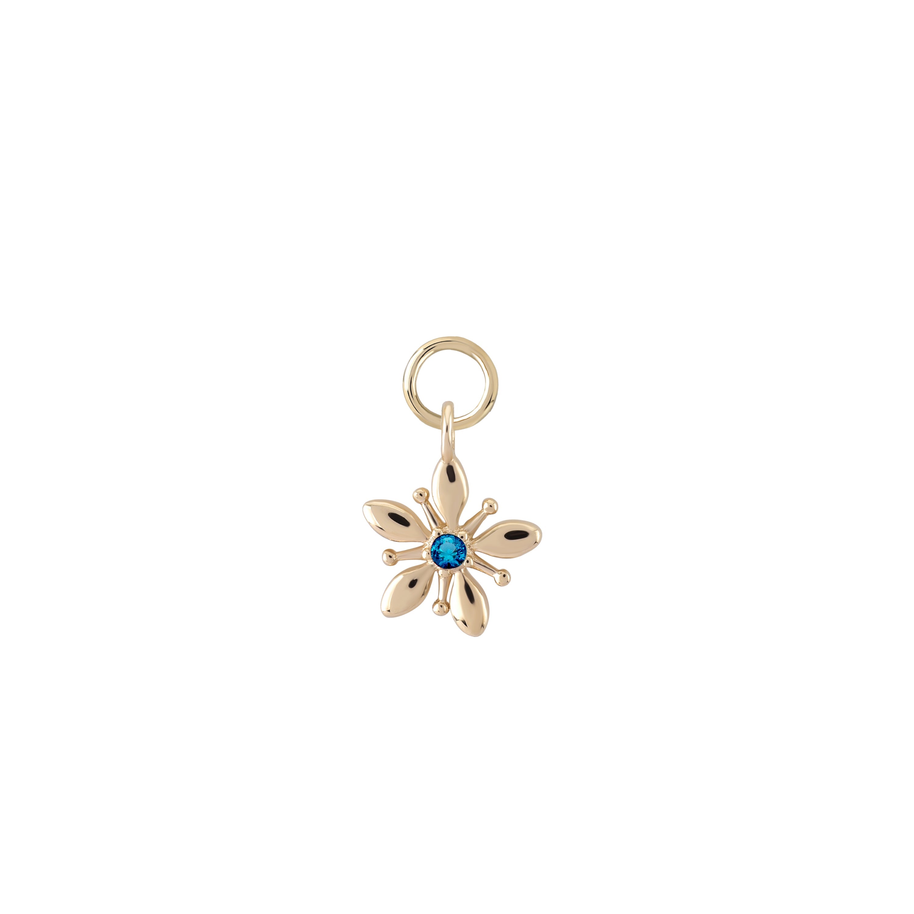 Stone Flower Gold Charm
