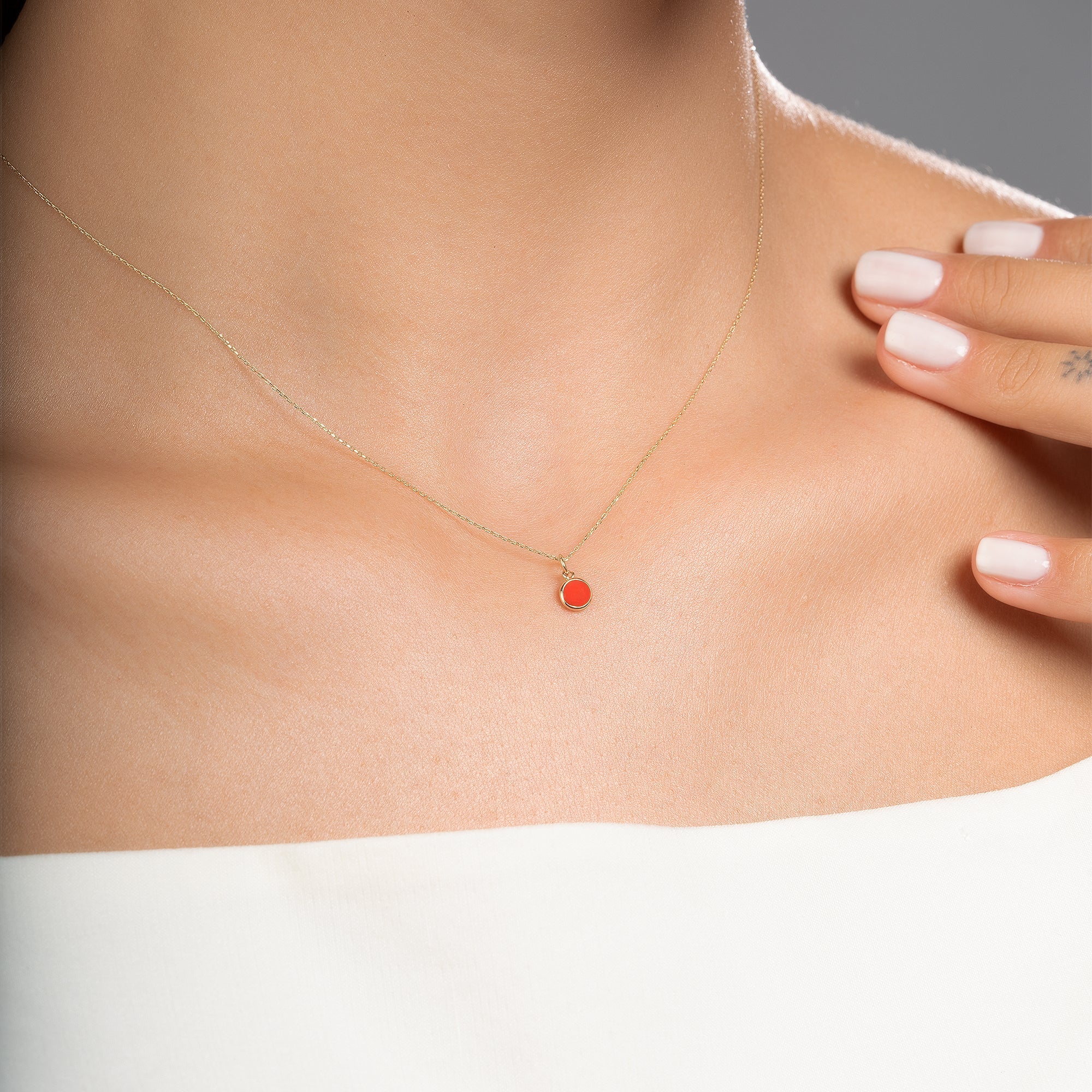 Round Enamel Gold Charm
