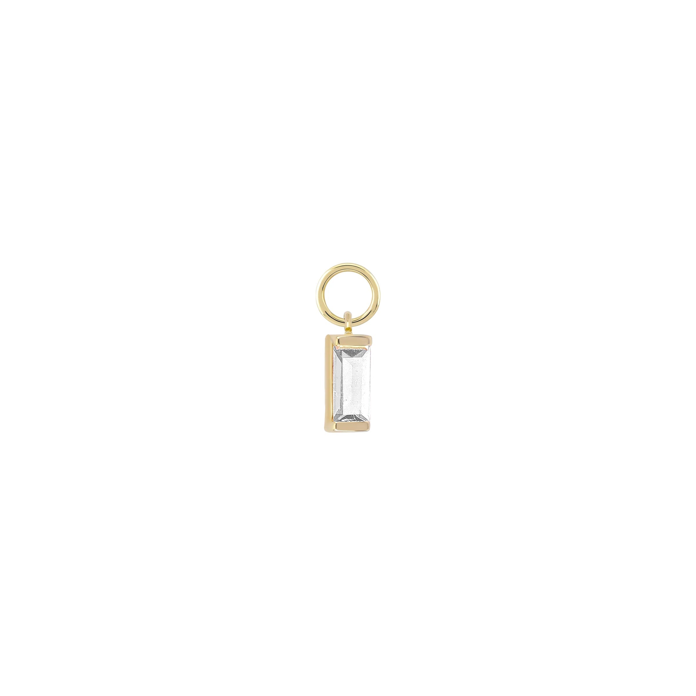 Baguette Stone Gold Charm