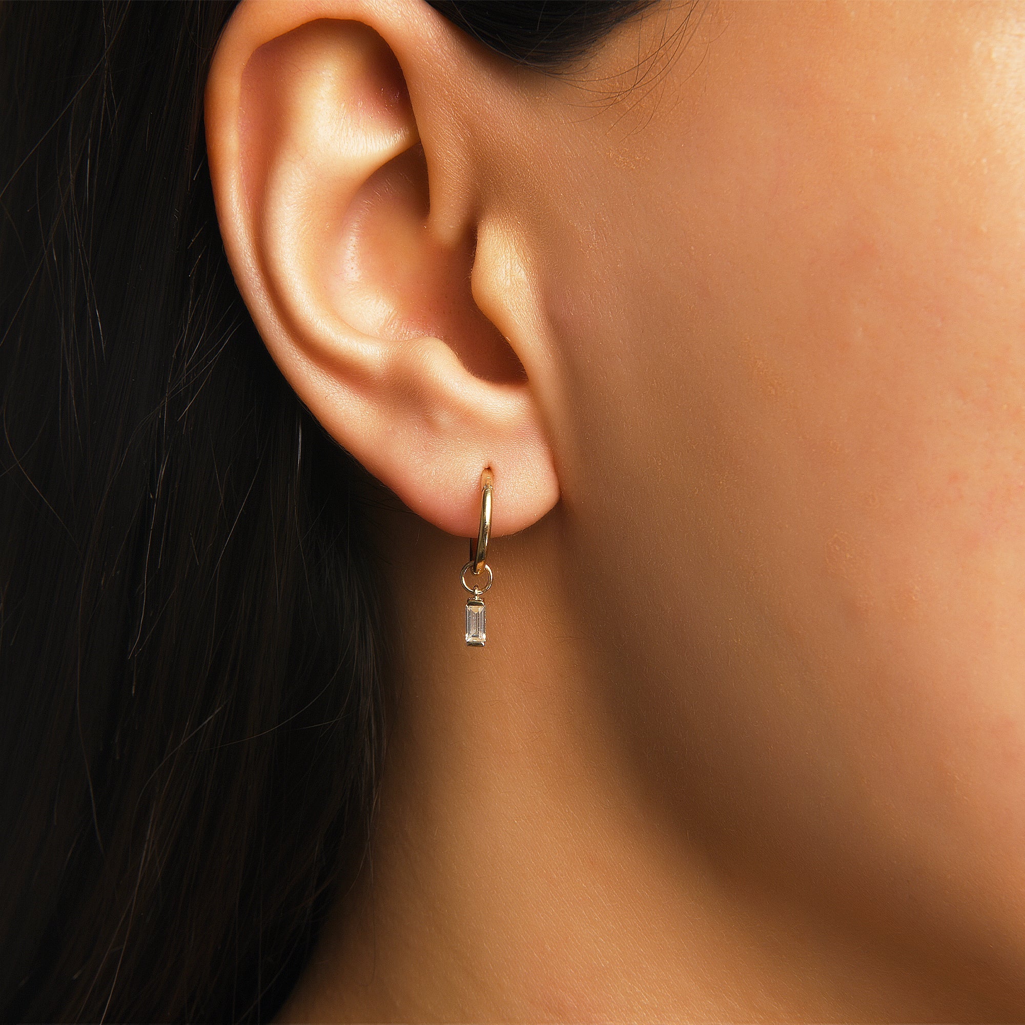 Baguette Stone Gold Charm