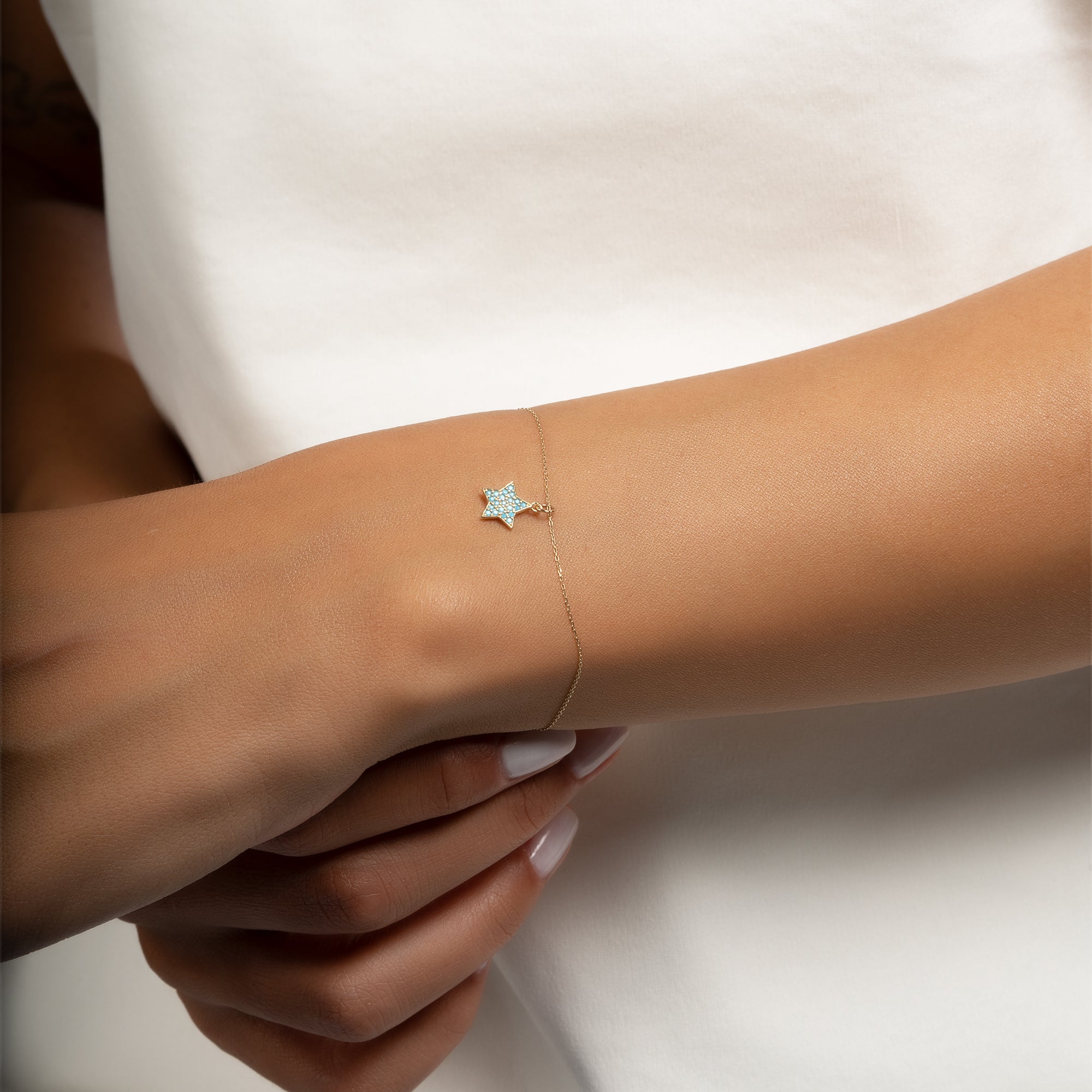 Stone Star Gold Charm
