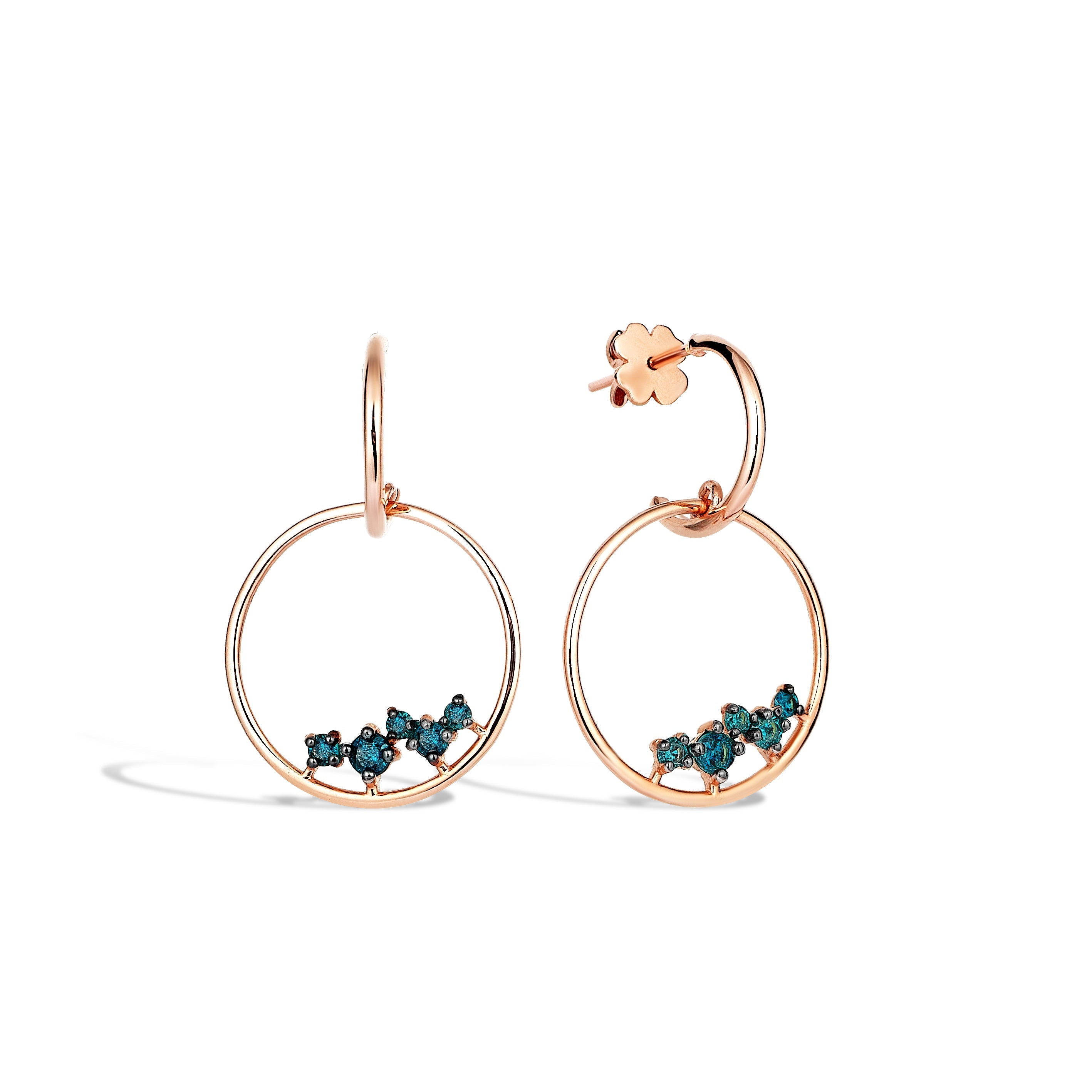 Azzuro Blue Diamond Hoop Earrings