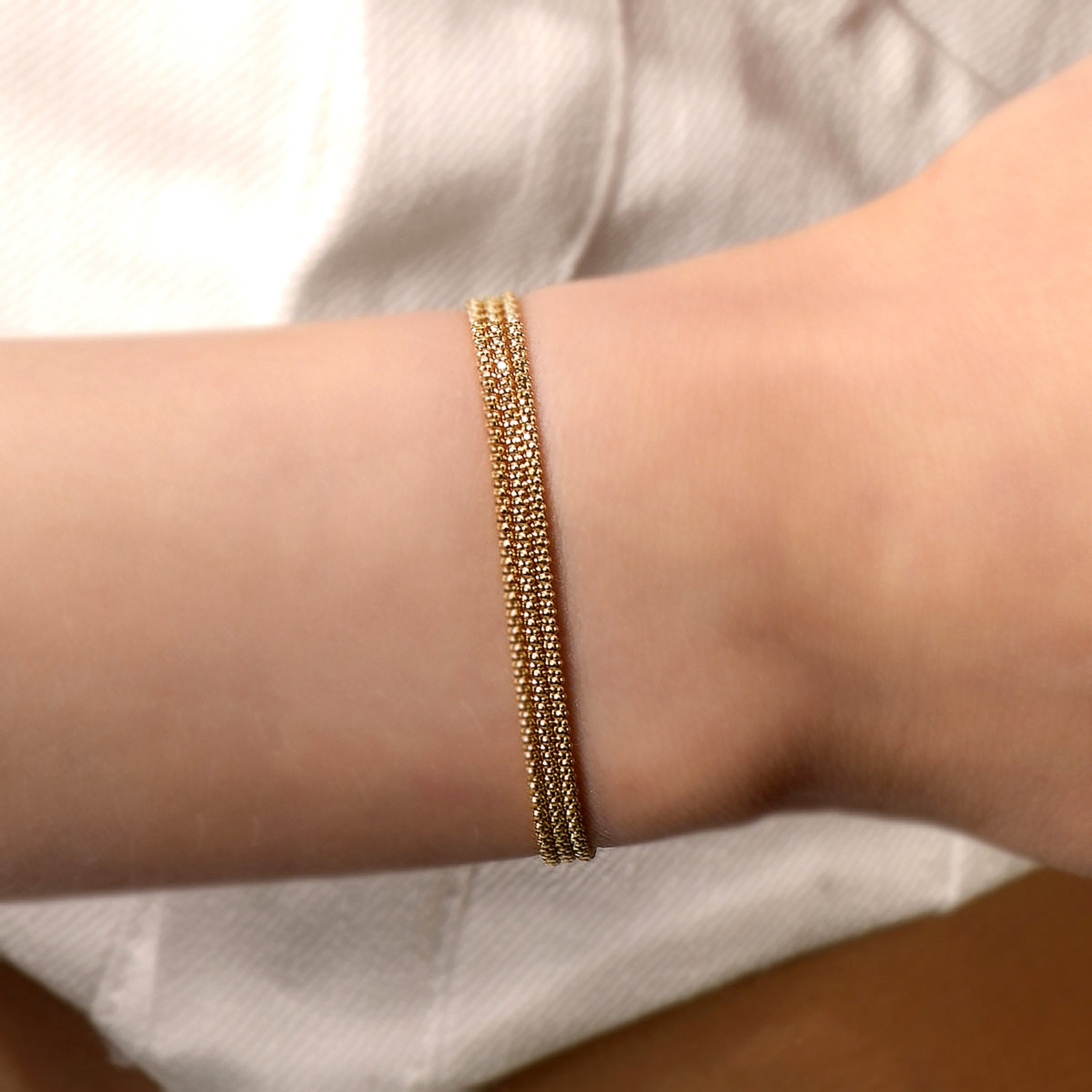 Popcorn Chain Gold Bracelet