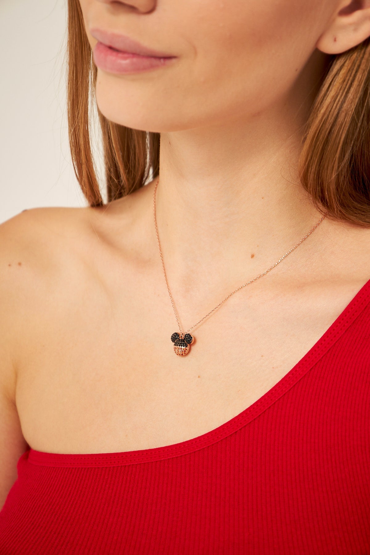 Berlin Mickey Mouse 14K Gold Plated Silver Necklace