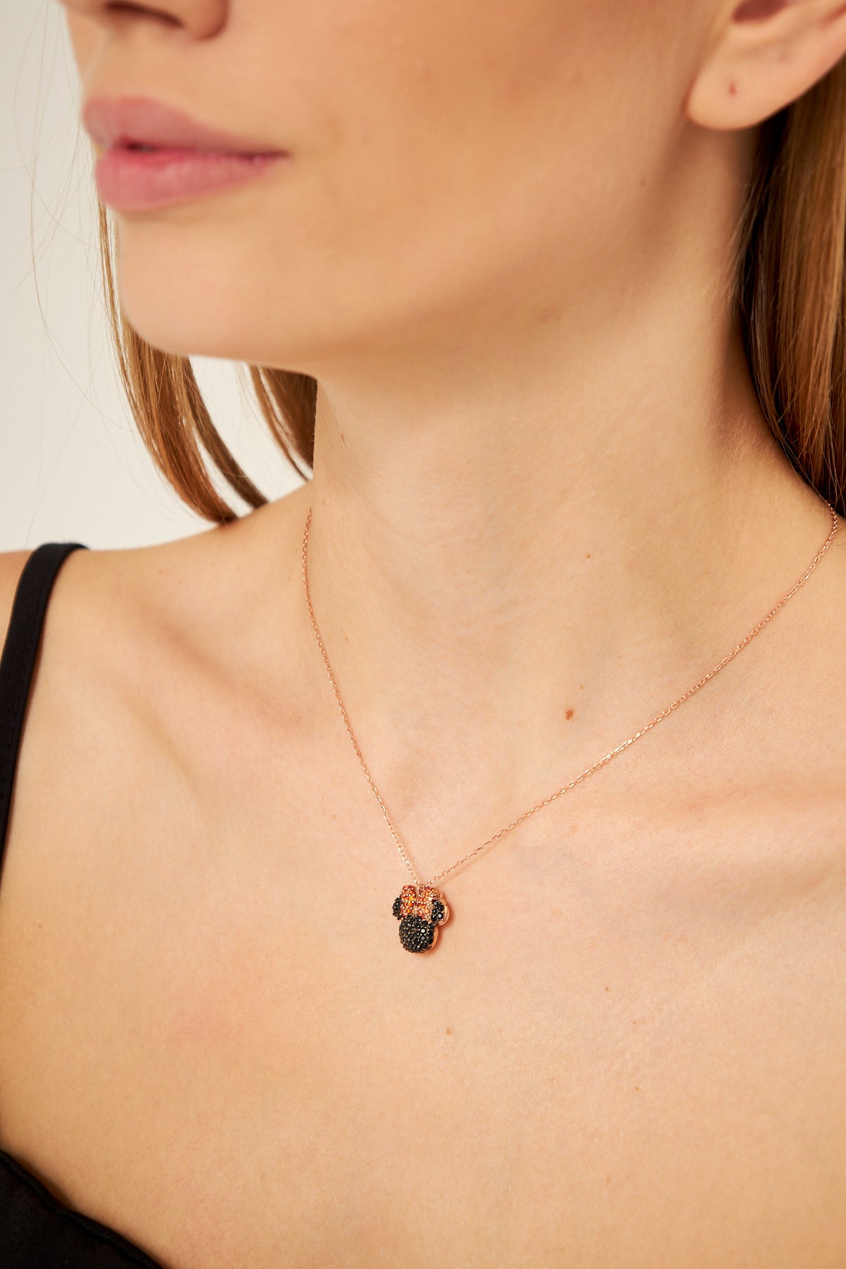 Berlin Minnie Mouse 14K Gold Plated Silver Necklace