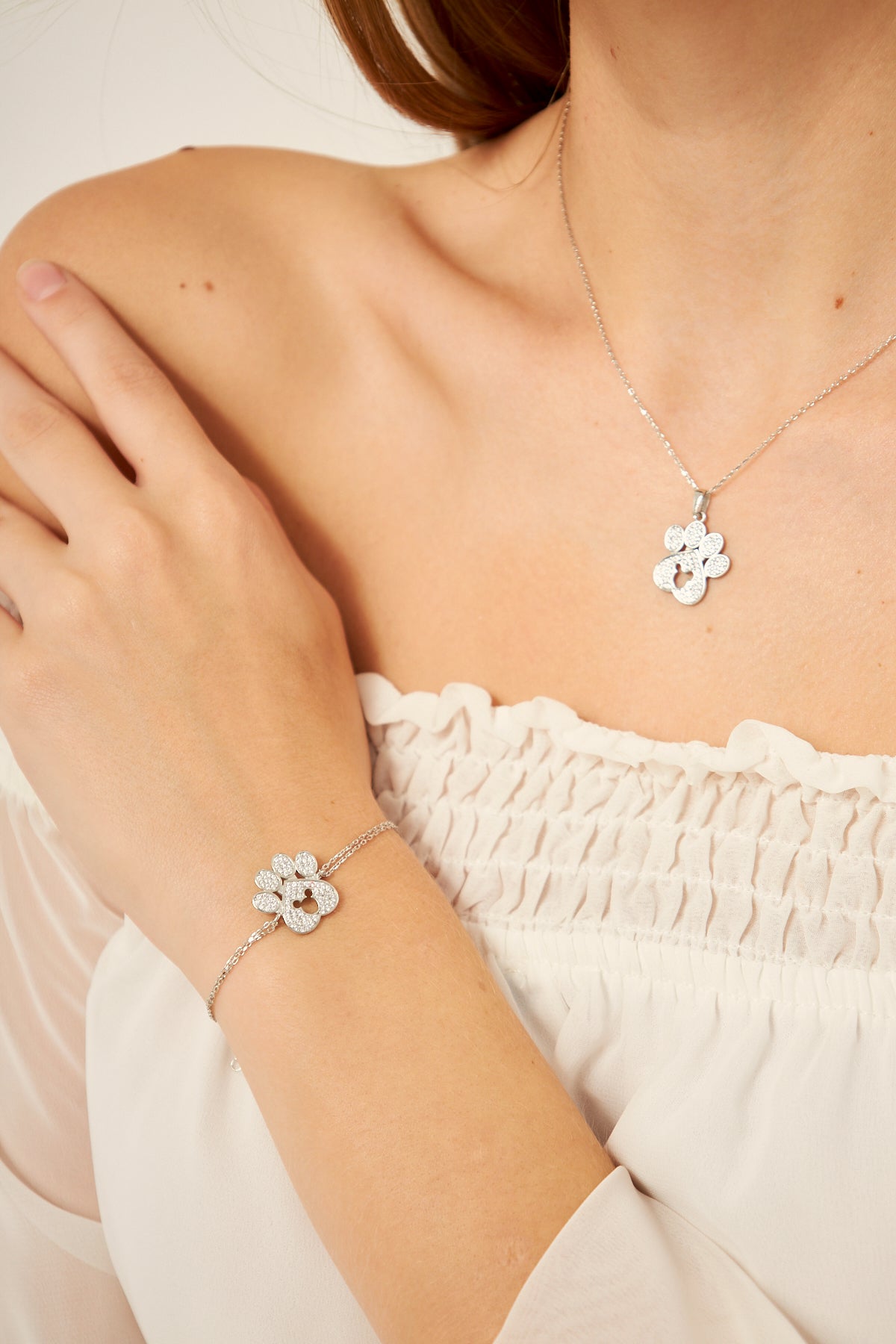 Silver Mickey Mouse Paw Bracelet