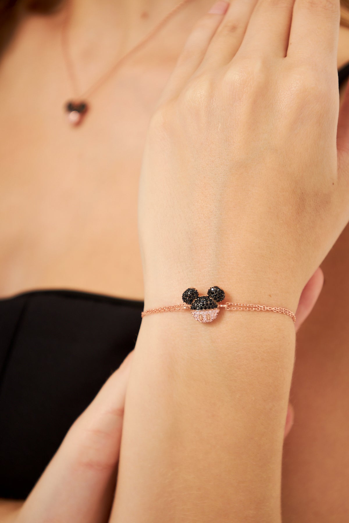 Helsinki Mickey Mouse Necklace Bracelet Set