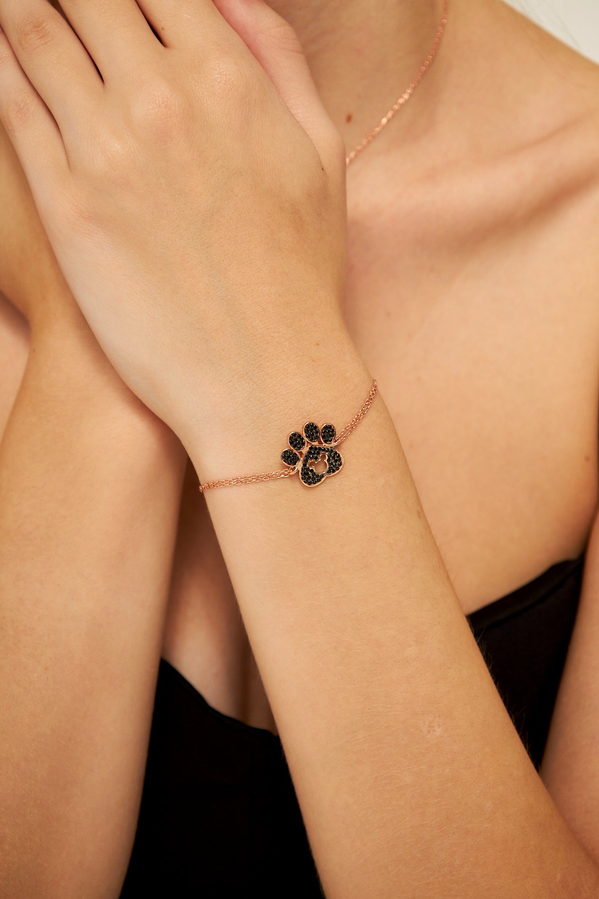 Black Mickey Mouse Paw Bracelet