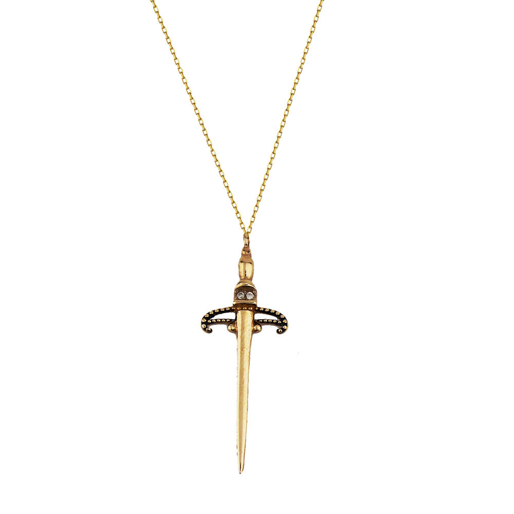 14K Rose Gold Special Design Sword Necklace