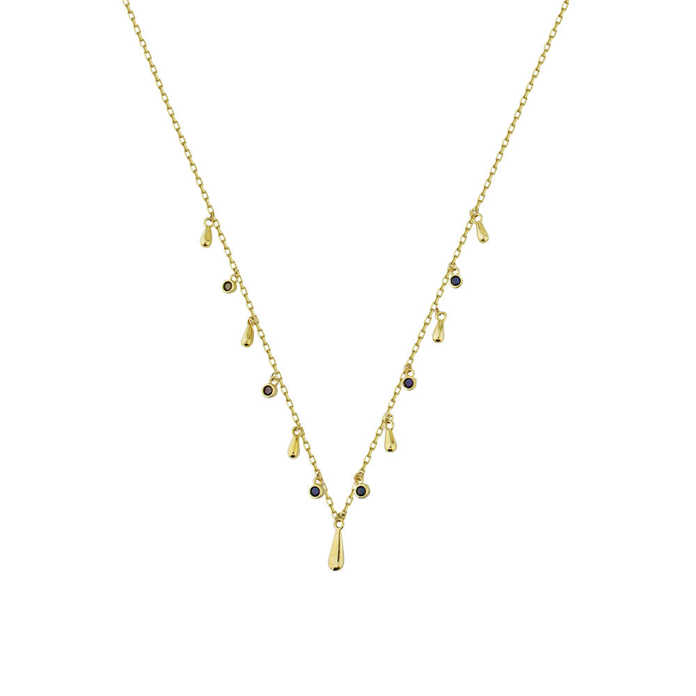 14K Yellow Gold Drop Pendant Necklace
