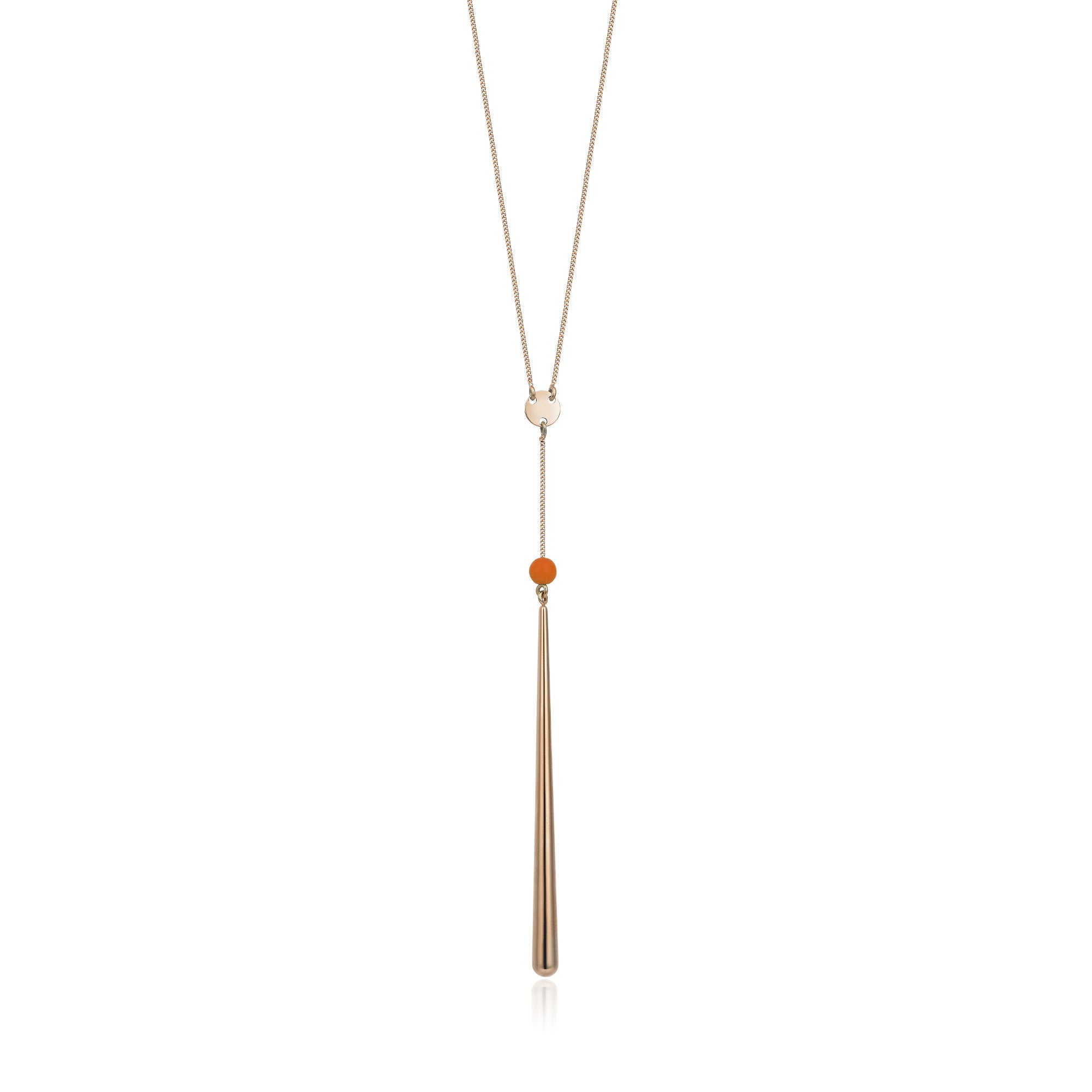 Stick Pendant Ball Gold Necklace