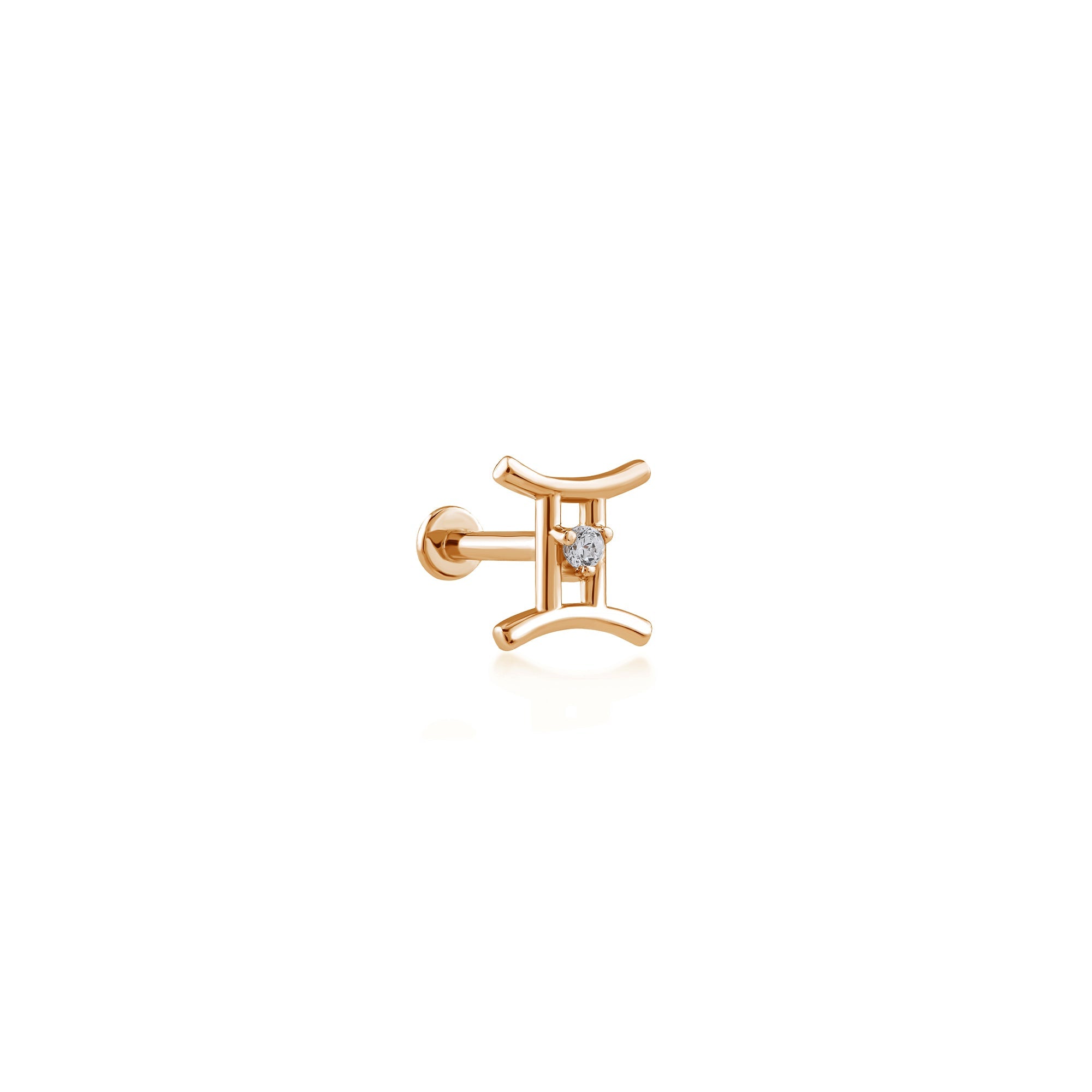 Gemini Gemini Zodiac Sign Stone Gold Piercing