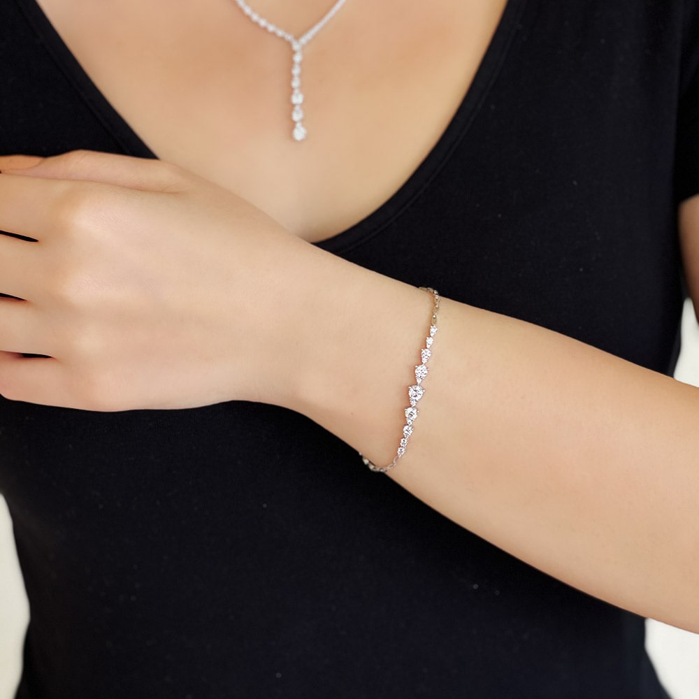 White Gold Stone Bracelet