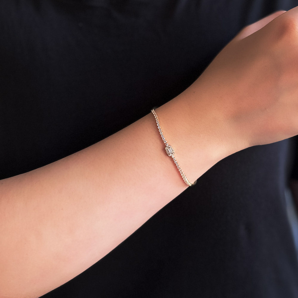 14 Carat Mini Baguette Waterway Model Bracelet