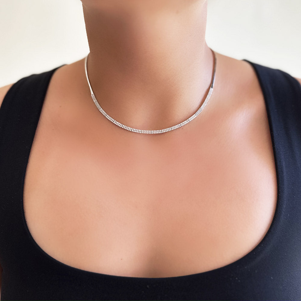 14K White Gold Waterway Necklace