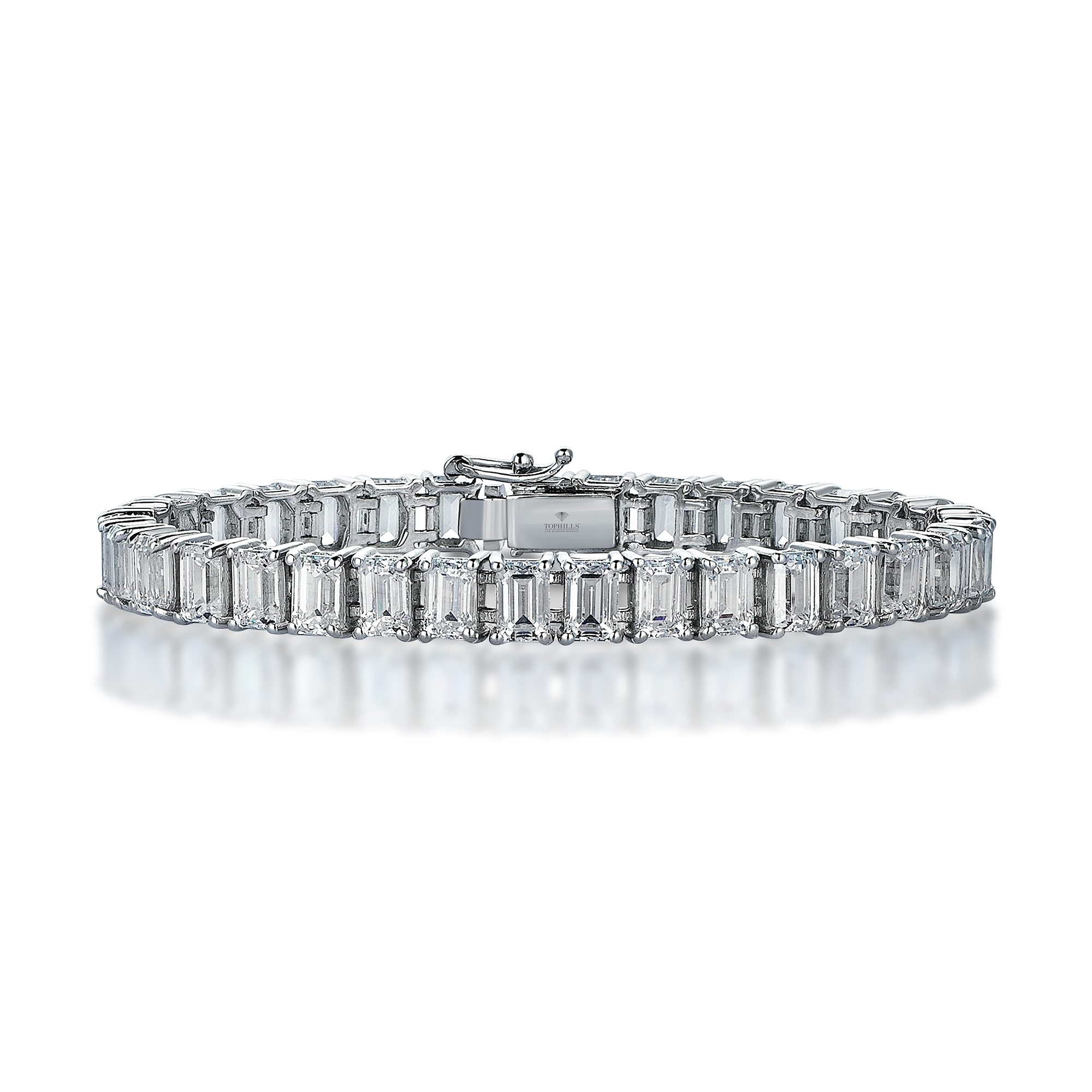 Emerald Cut Diamond Hybrid Gold Waterway Bracelet
