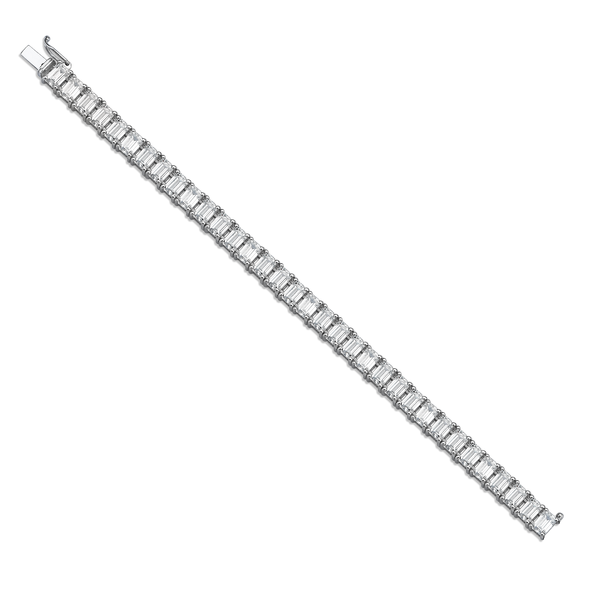 Emerald Cut Diamond Hybrid Gold Waterway Bracelet