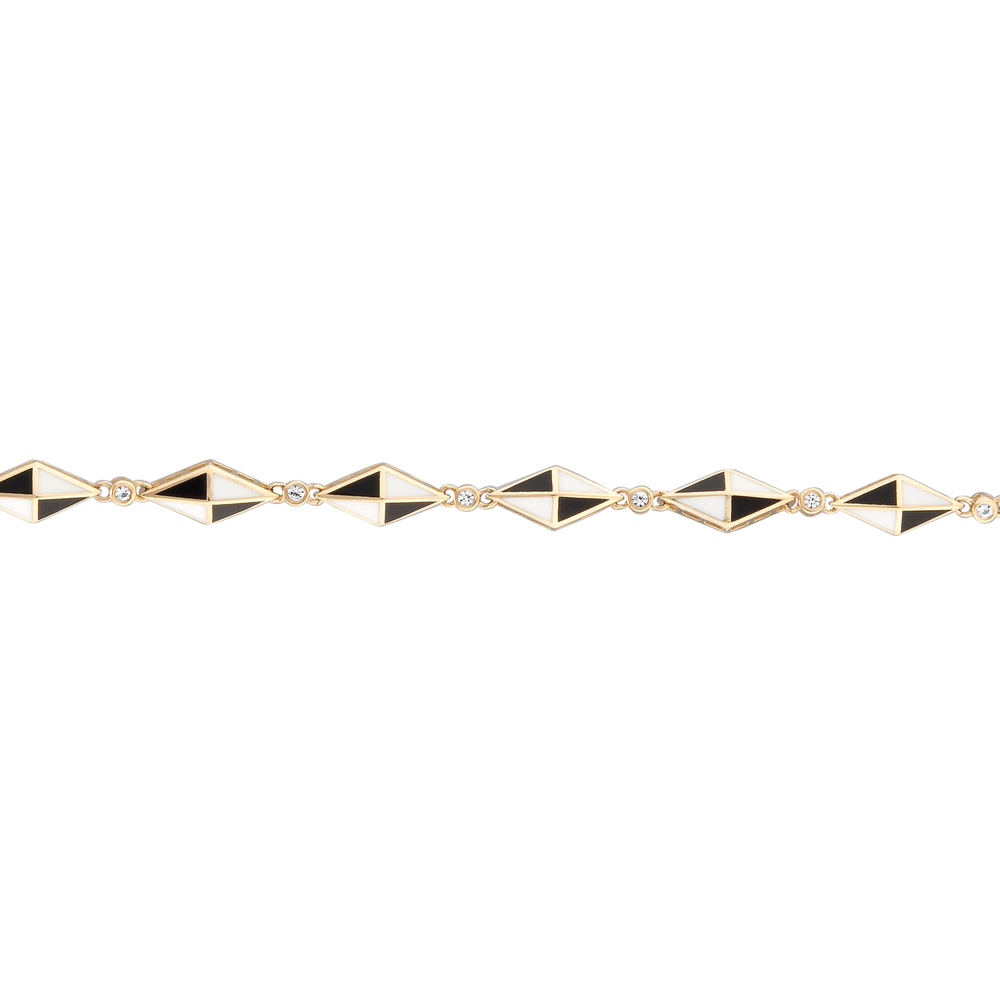 Volare Black and White Enamel Bracelet