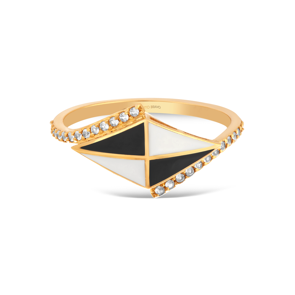 Volare Rose Gold Ring with White Sapphire
