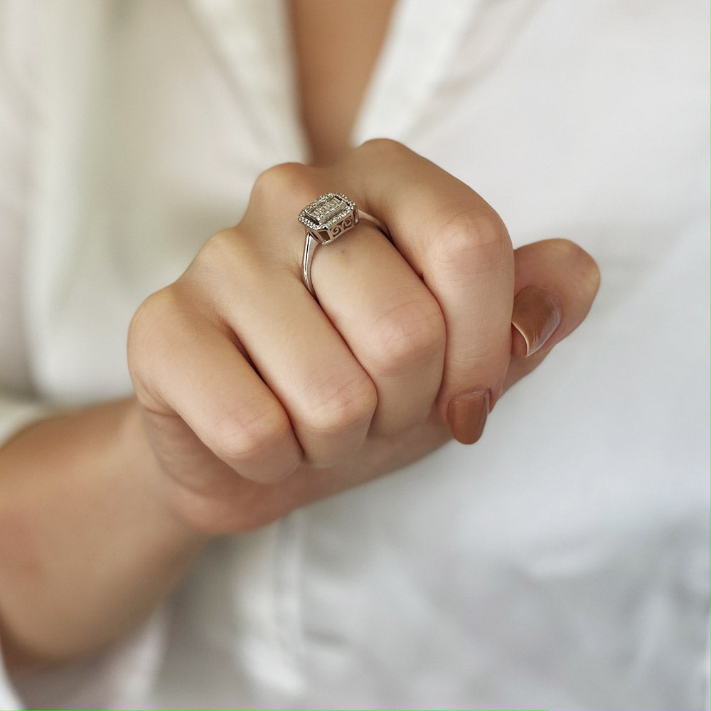 Baguette Cut Stone Ring