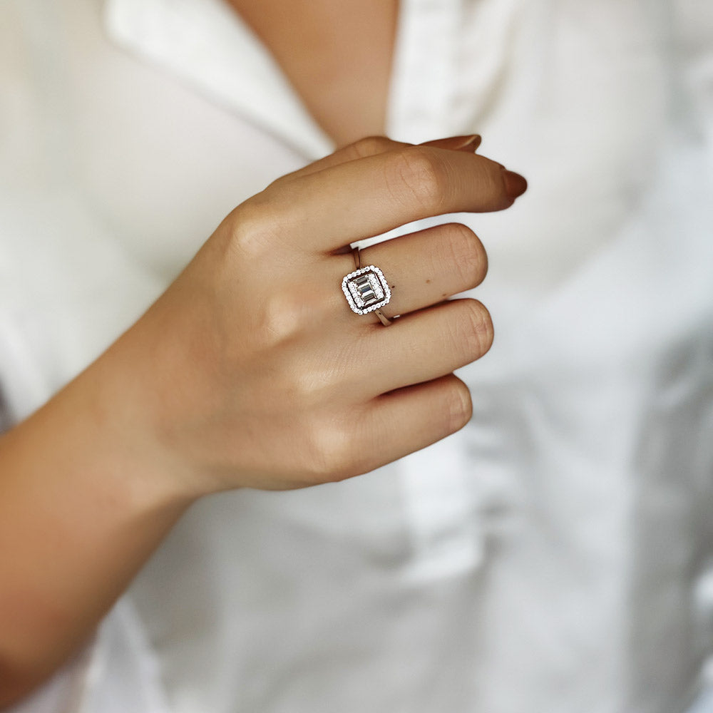Baguette Cut Stone Ring