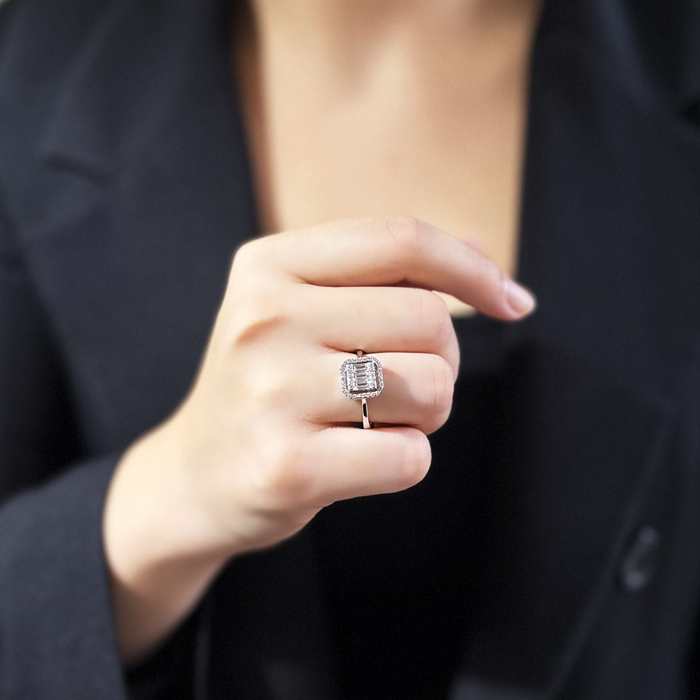 Baguette Cut Stone Ring