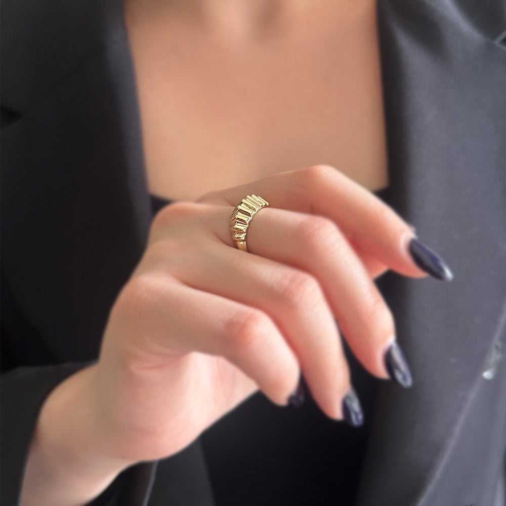 Pyramid Gold Ring