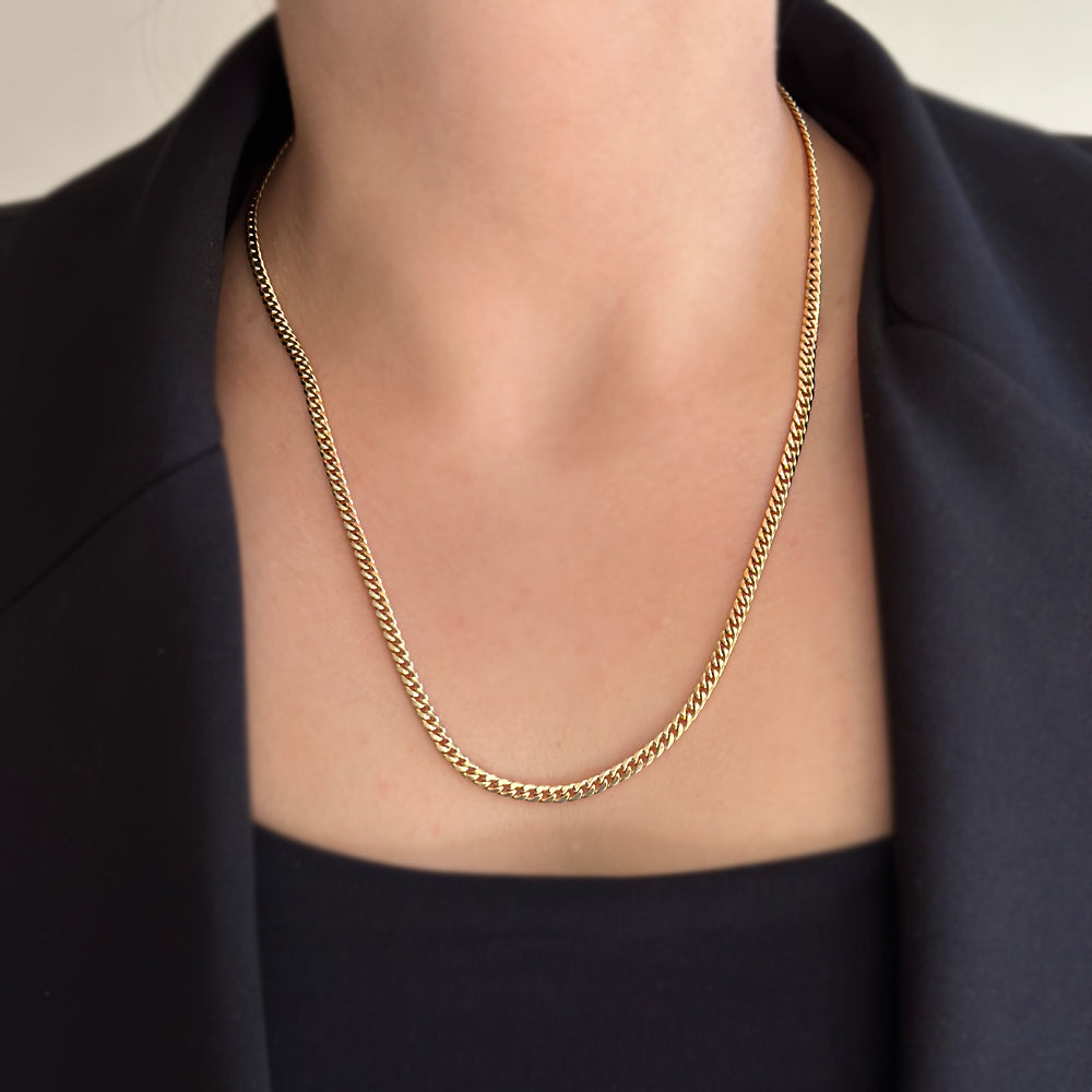 14K Thin Gourmet Chain Necklace